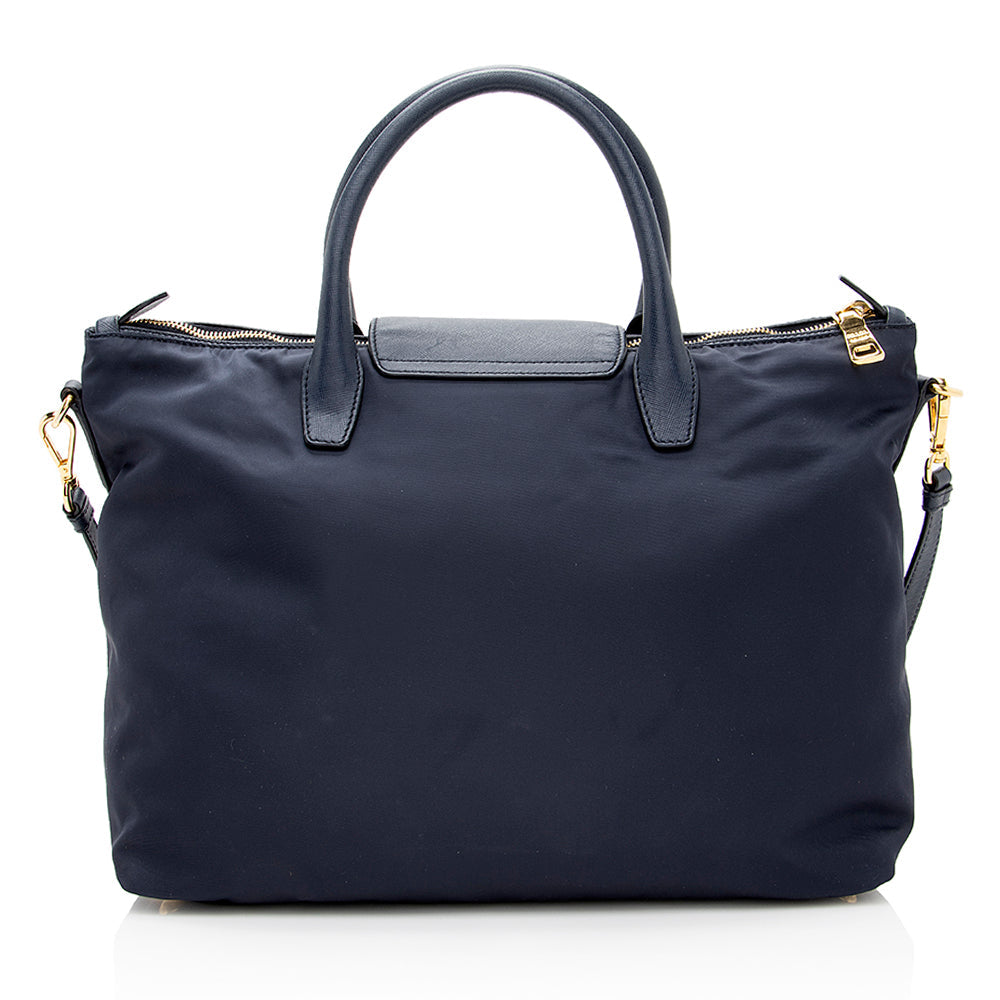 Prada Tessuto Calf Convertible Front Pocket Tote Shf Leather Calf Leather Tote Bag