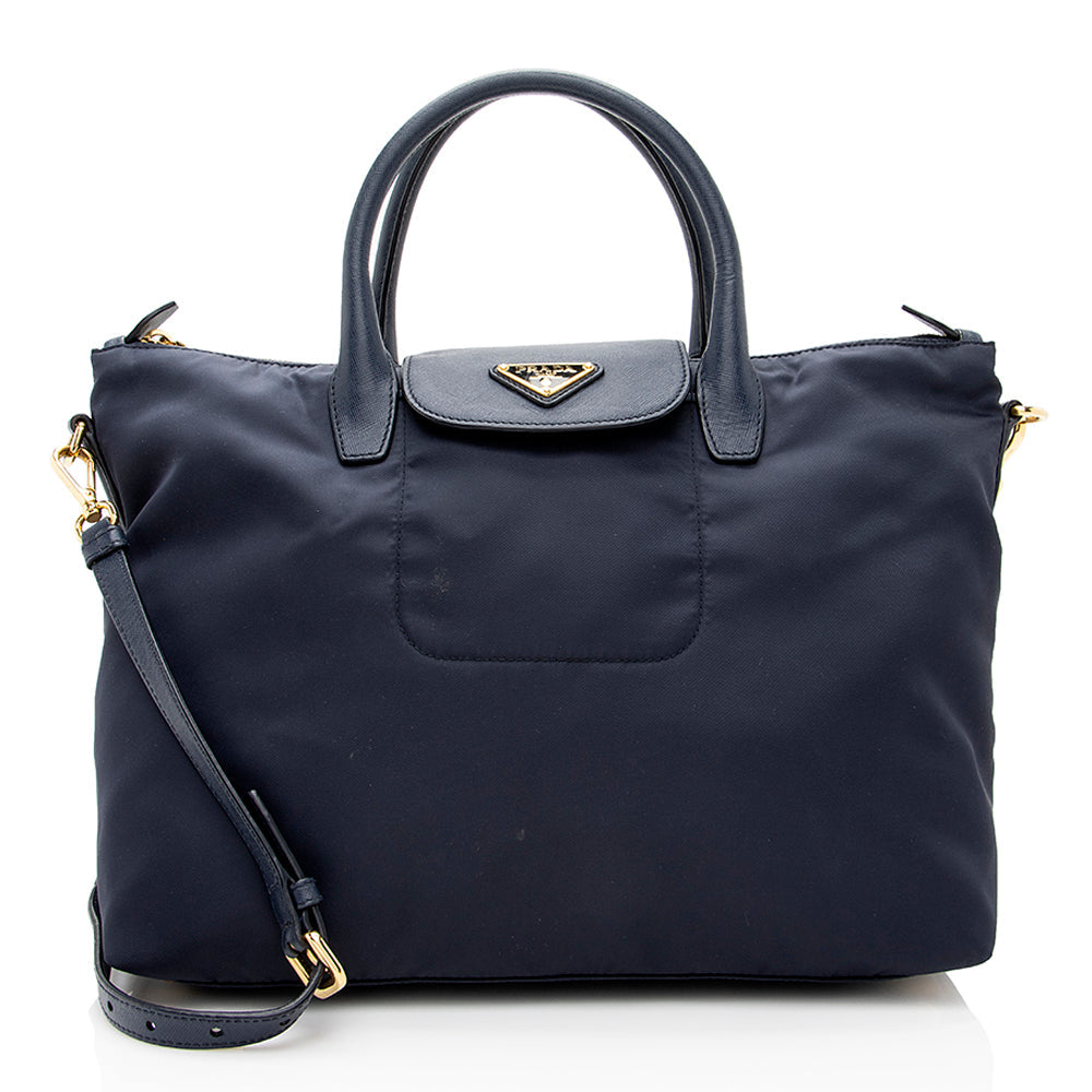 Prada Tessuto Calf Convertible Front Pocket Tote Shf Leather Calf Leather Tote Bag