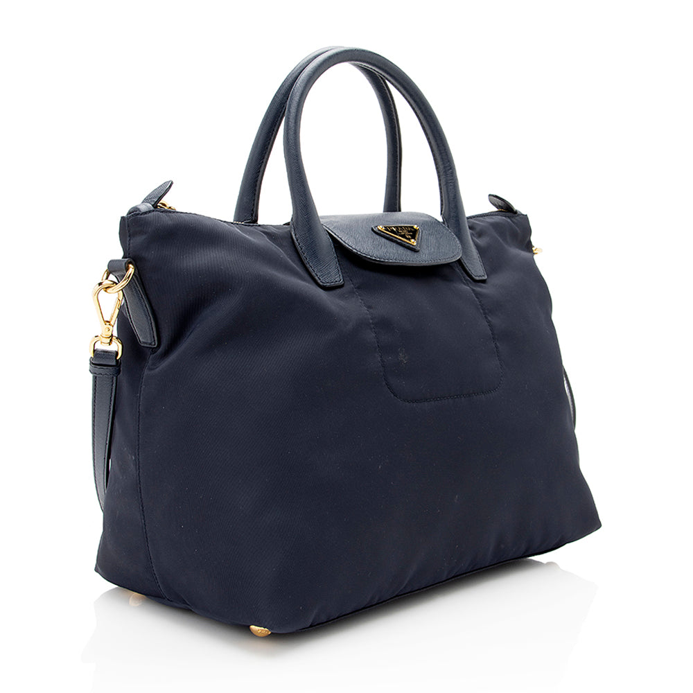 Prada Tessuto Calf Convertible Front Pocket Tote Shf Leather Calf Leather Tote Bag