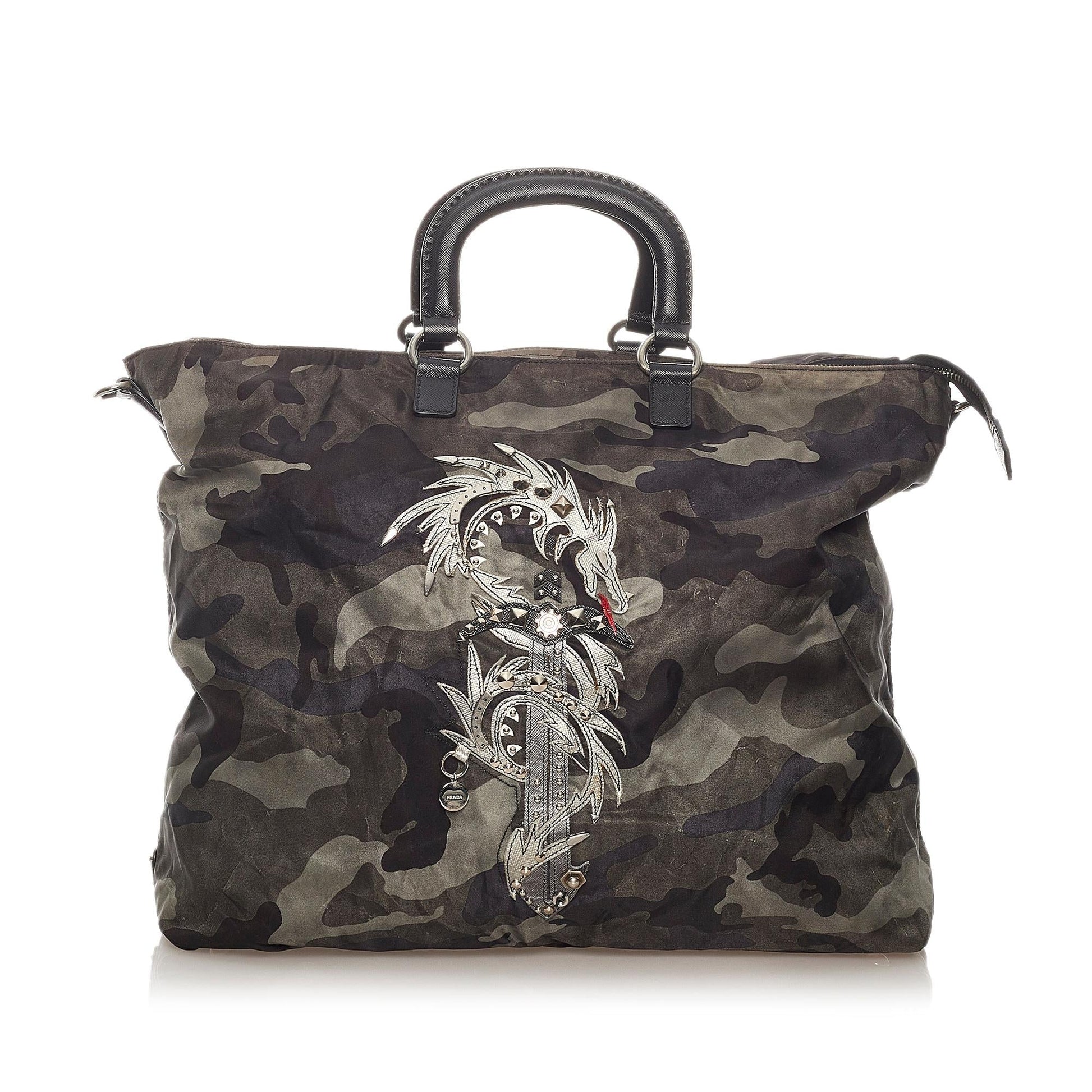 Prada Tessuto Camouflage Dragon Satchel Shg Satchel Bag