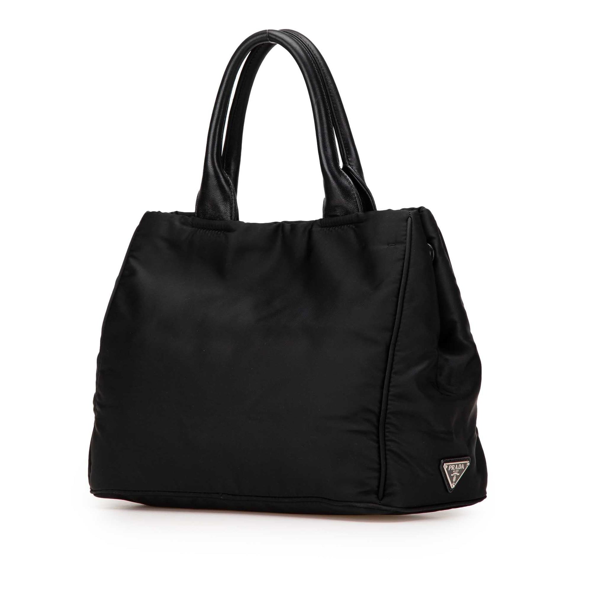 Prada Tessuto Canapa Bow Satchel Logo Satchel Bag