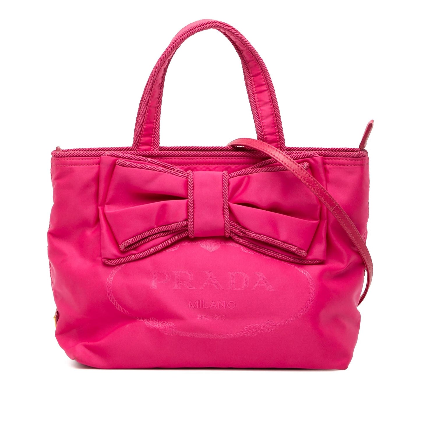 Prada Tessuto Canapa Bow Satchel Logo Satchel Bag Bow Satchel 3