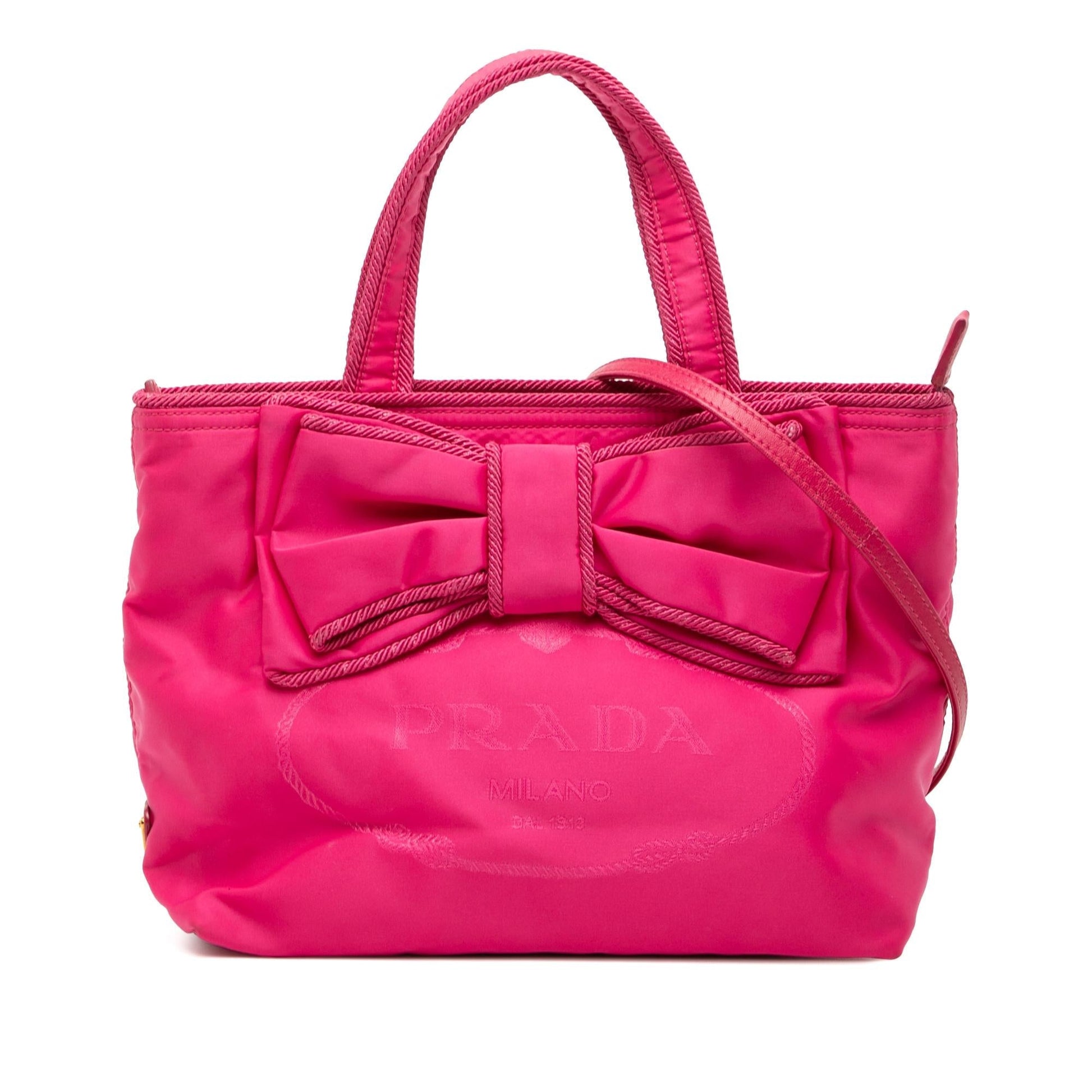Prada Tessuto Canapa Bow Satchel Logo Satchel Bag Bow Satchel 3