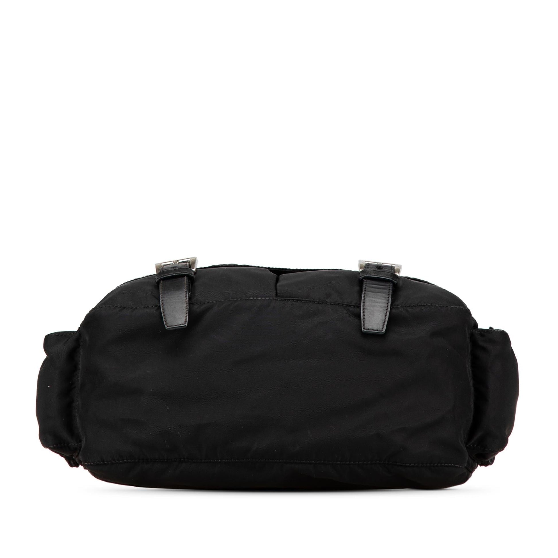 Prada Tessuto Double Buckle Messenger Bag Crossbody Bag