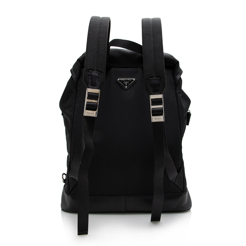 Prada Tessuto Double Pocket Drawstring Backpack Shf Shoulder Bag