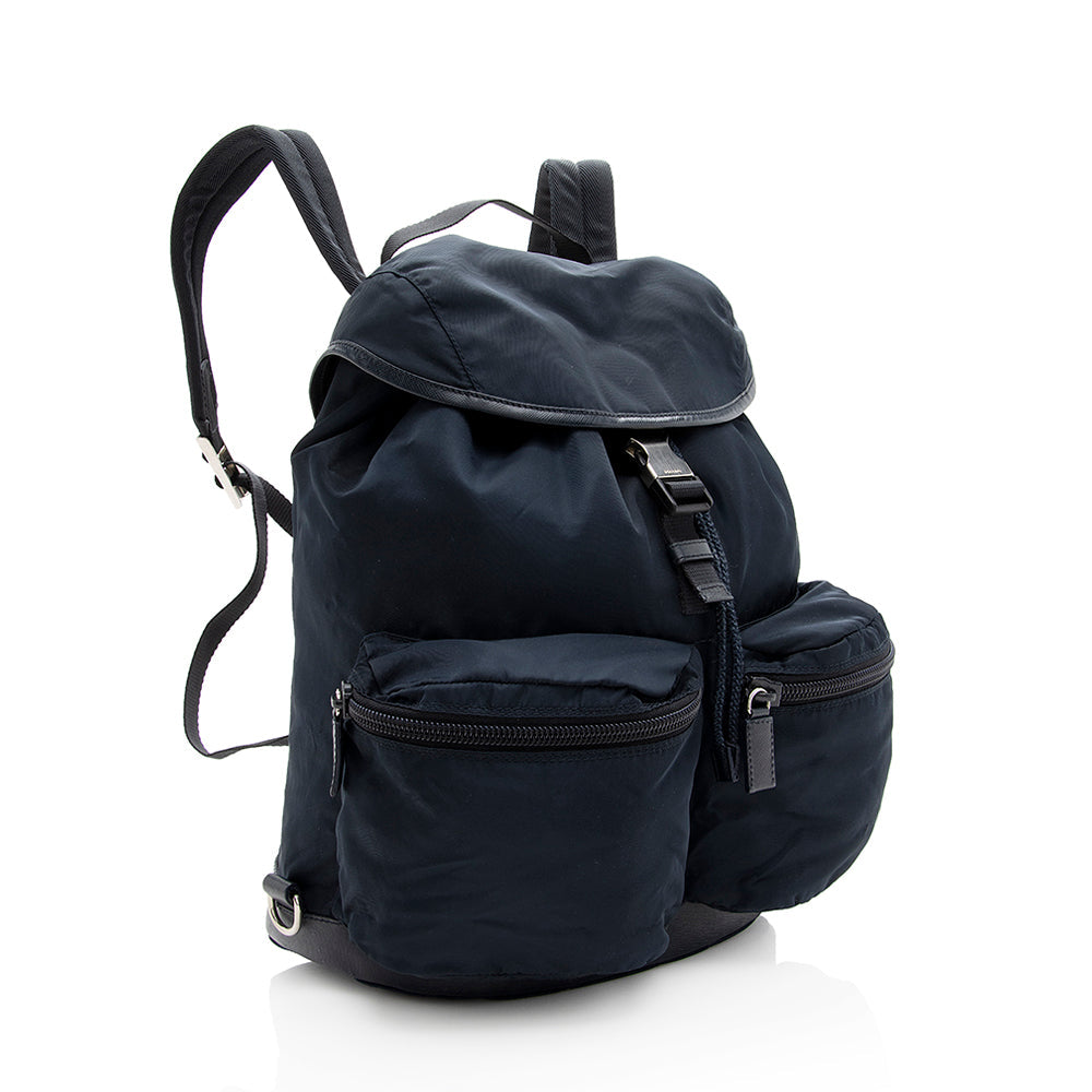 Prada Tessuto Double Pocket Drawstring Backpack Shf Shoulder Bag Backpack Shf 18895