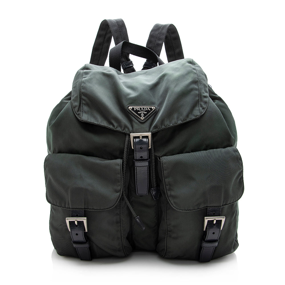 Prada Tessuto Double Pocket Backpack Shf Medium Shoulder Bag