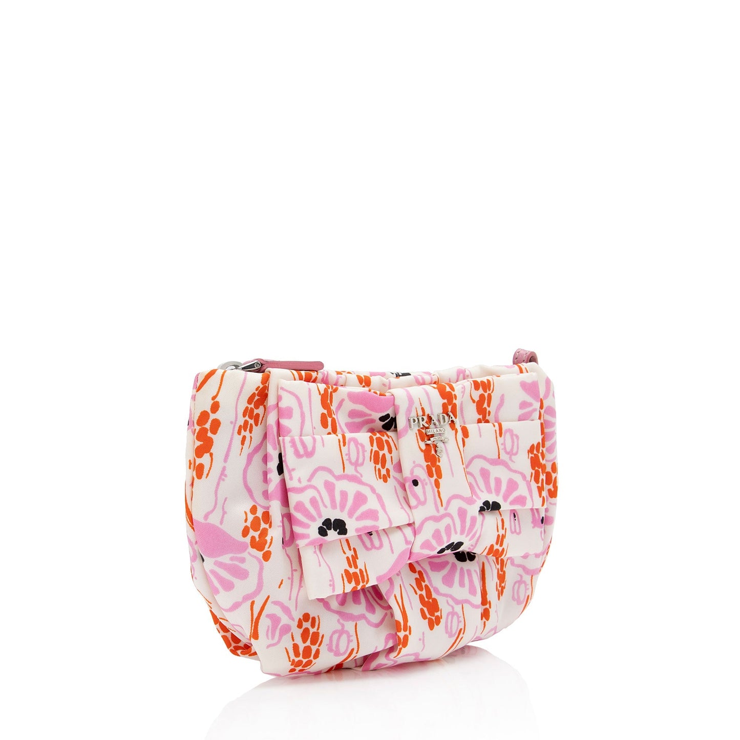 Prada Tessuto Floral Bow Wristlet Shf Jvmmuv Clutch Bag