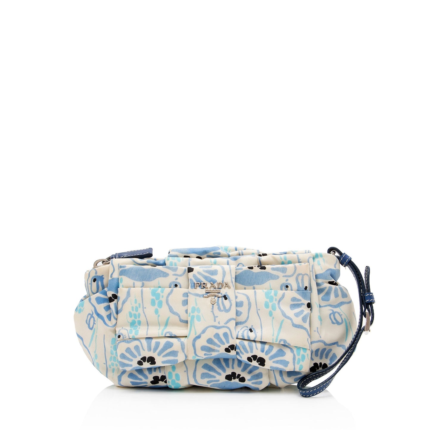 Prada Tessuto Floral Bow Wristlet Shf Ajyhxo Clutch Bag