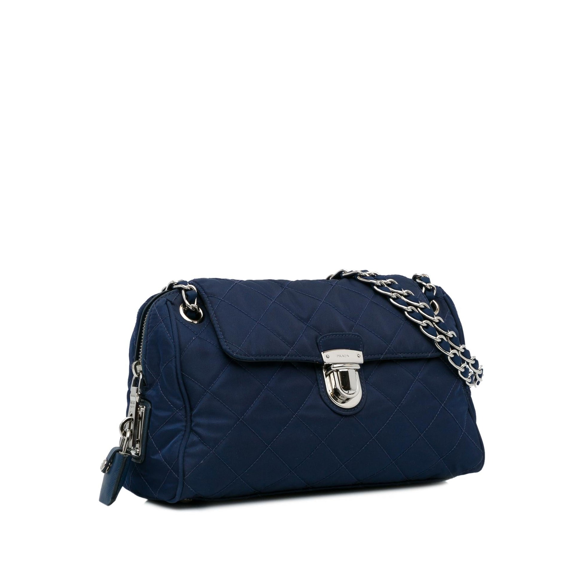 Prada Tessuto Impuntu Shoulder Bag Shg 9Jsqjl Chain Flap