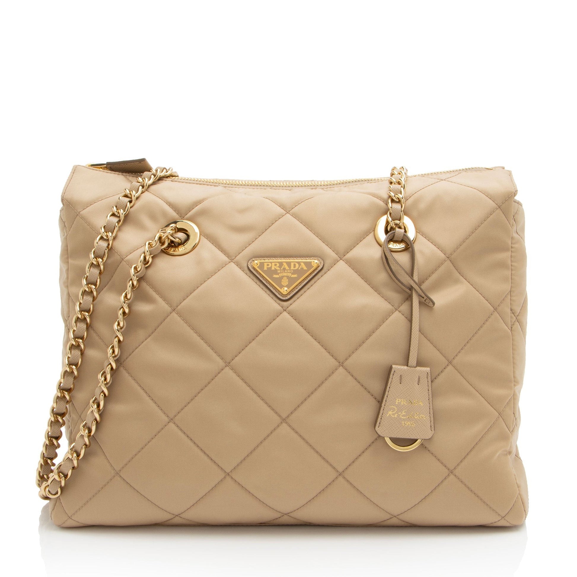 Prada Tessuto Impunturato Re Edition Shoulder Bag Medium Chain