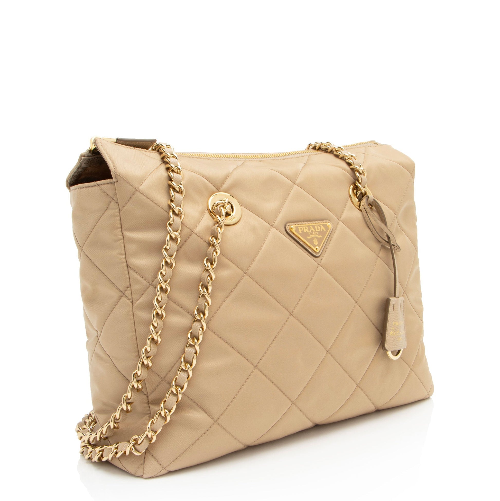 Prada Tessuto Impunturato Re Edition Shoulder Bag Medium Chain
