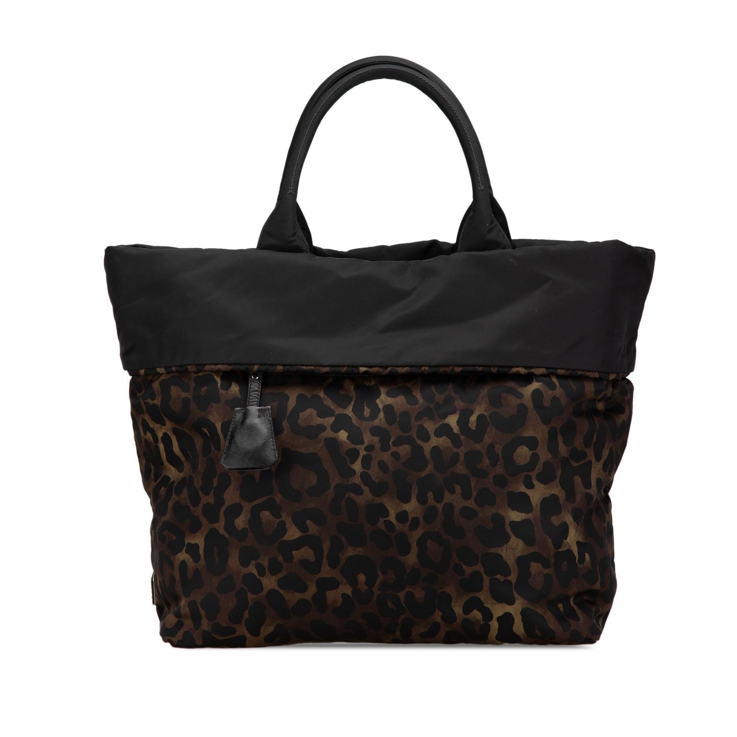 Prada Tessuto Leopard Print Reversible Satchel Satchel Bag