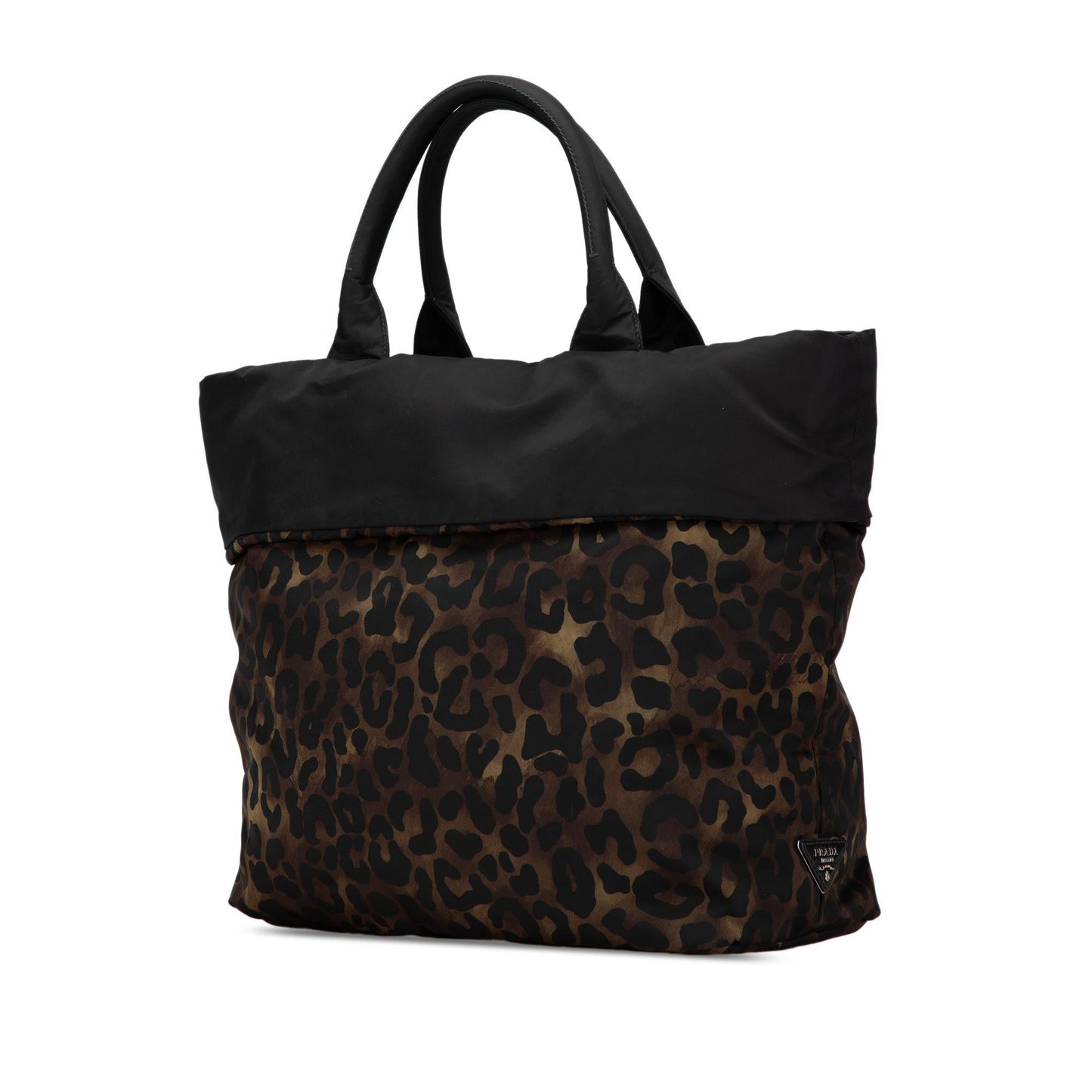 Prada Tessuto Leopard Print Reversible Satchel Satchel Bag