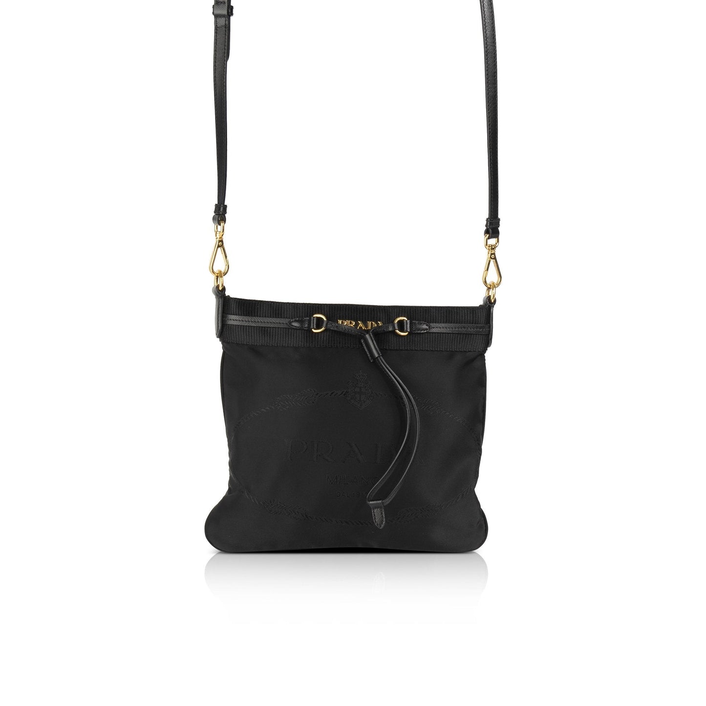 Prada Tessuto Jacquard Crossbody Bag Logo