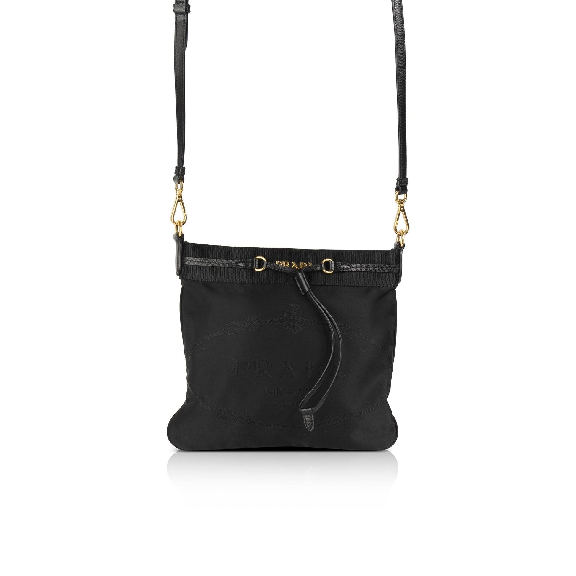 Prada Tessuto Jacquard Crossbody Bag Logo