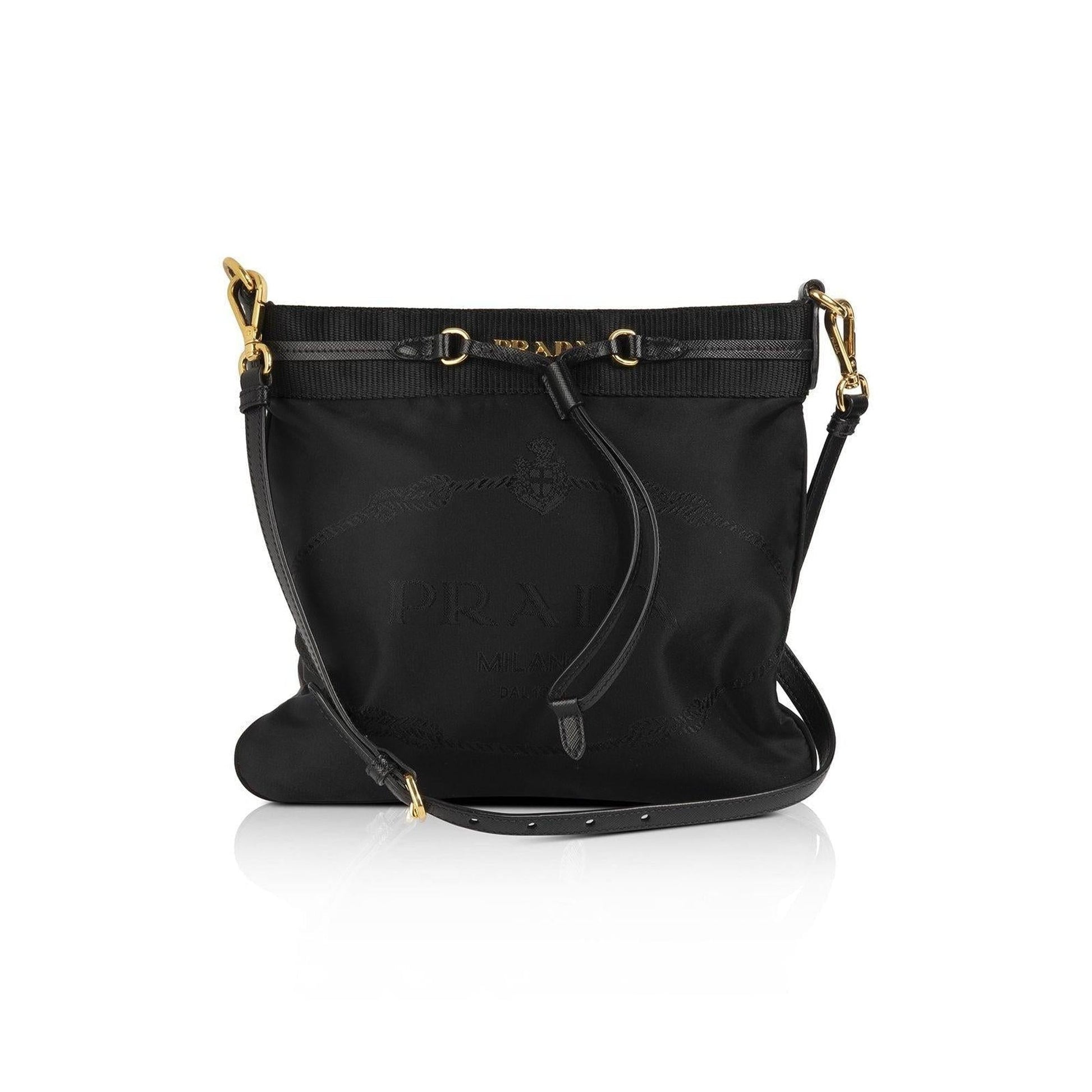 Prada Tessuto Jacquard Crossbody Bag Logo