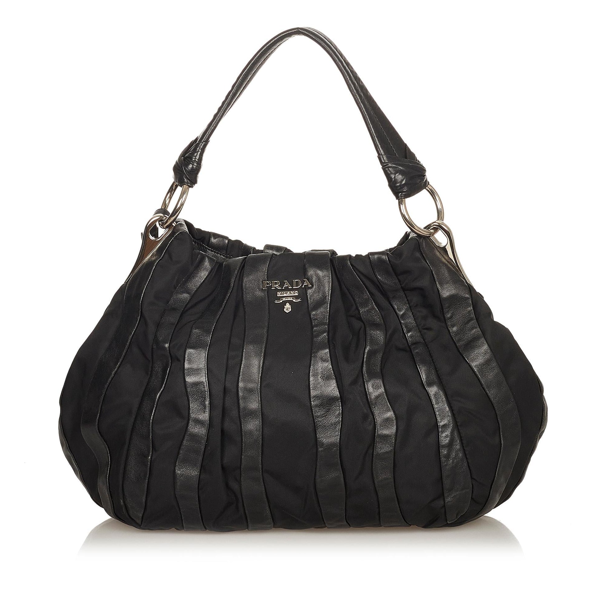 Prada Tessuto Nappa Waves Hobo Bag Shg Shoulder Bag