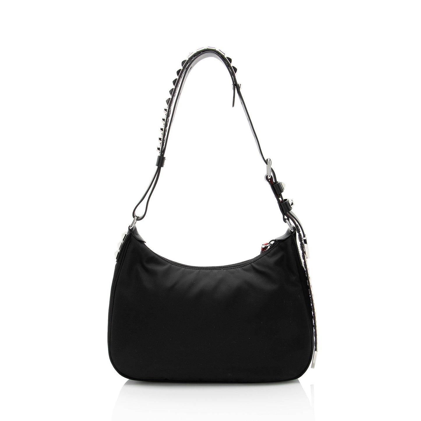 Prada Tessuto New Vela Studded Shoulder Bag