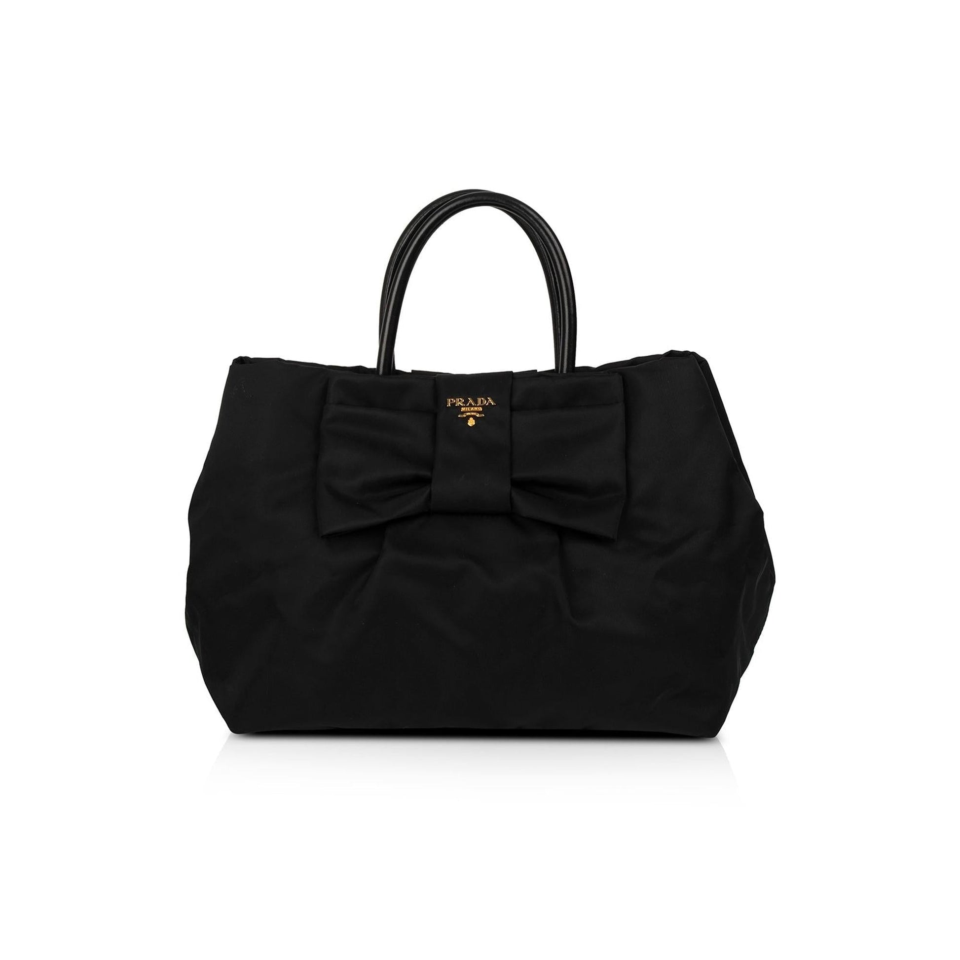 Prada Tessuto Bow Tote Handbag Nylon Tote Bag