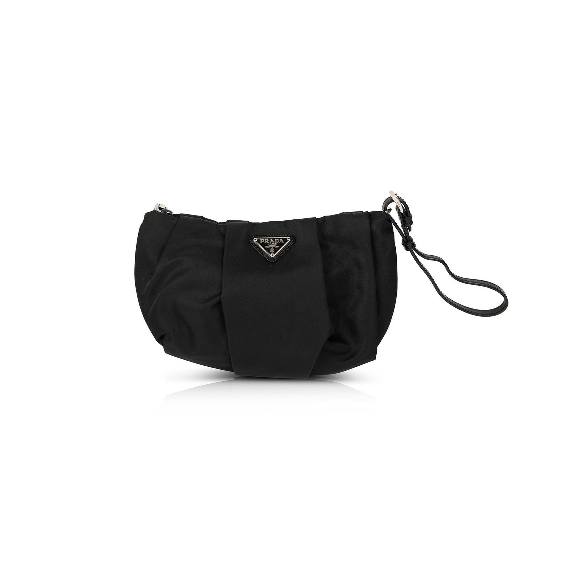 Prada Tessuto Wristlet Handbag Nylon Travel Bag