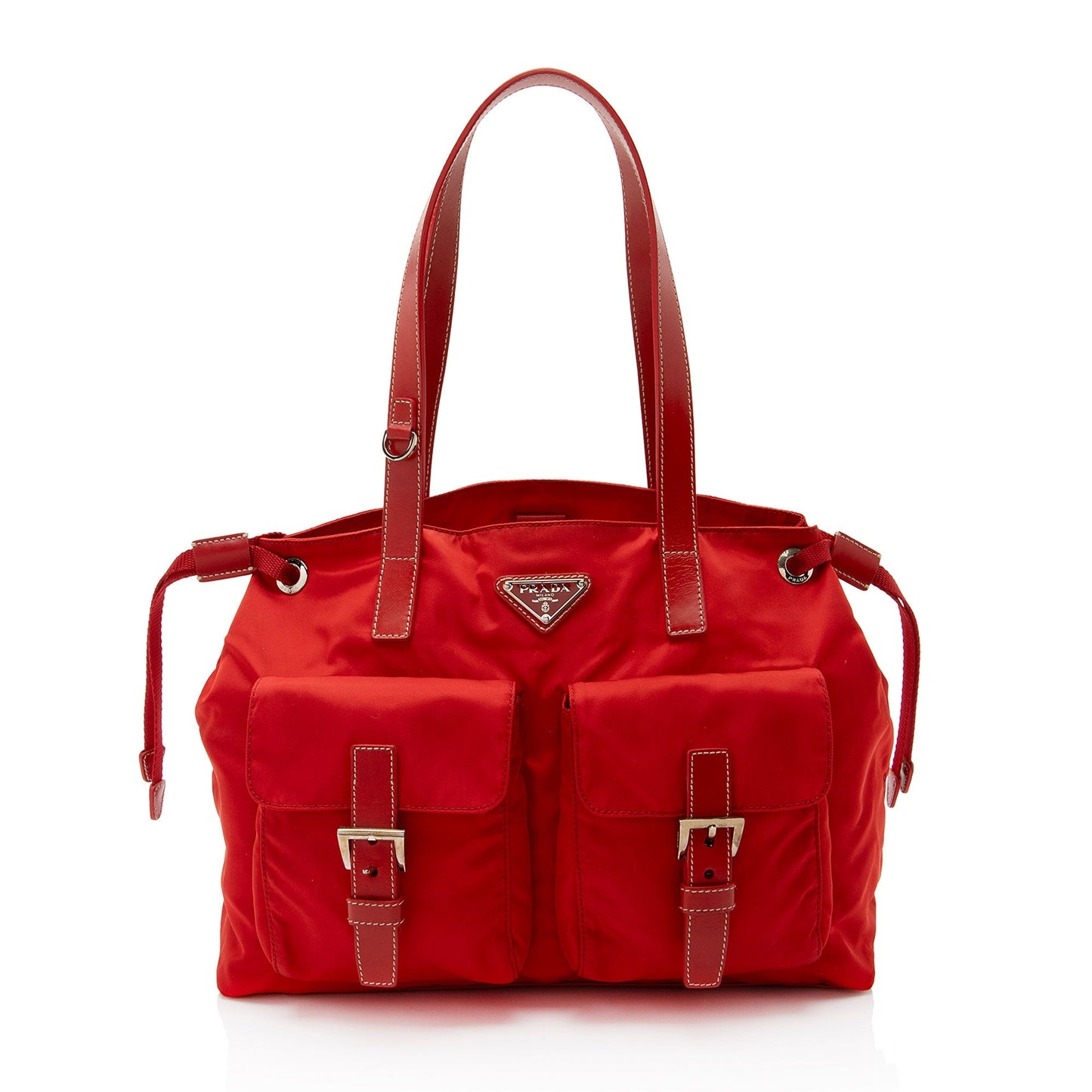 Prada Tessuto Pocket Drawstring Shopper Tote Shf Hl0Apl Tote Bag