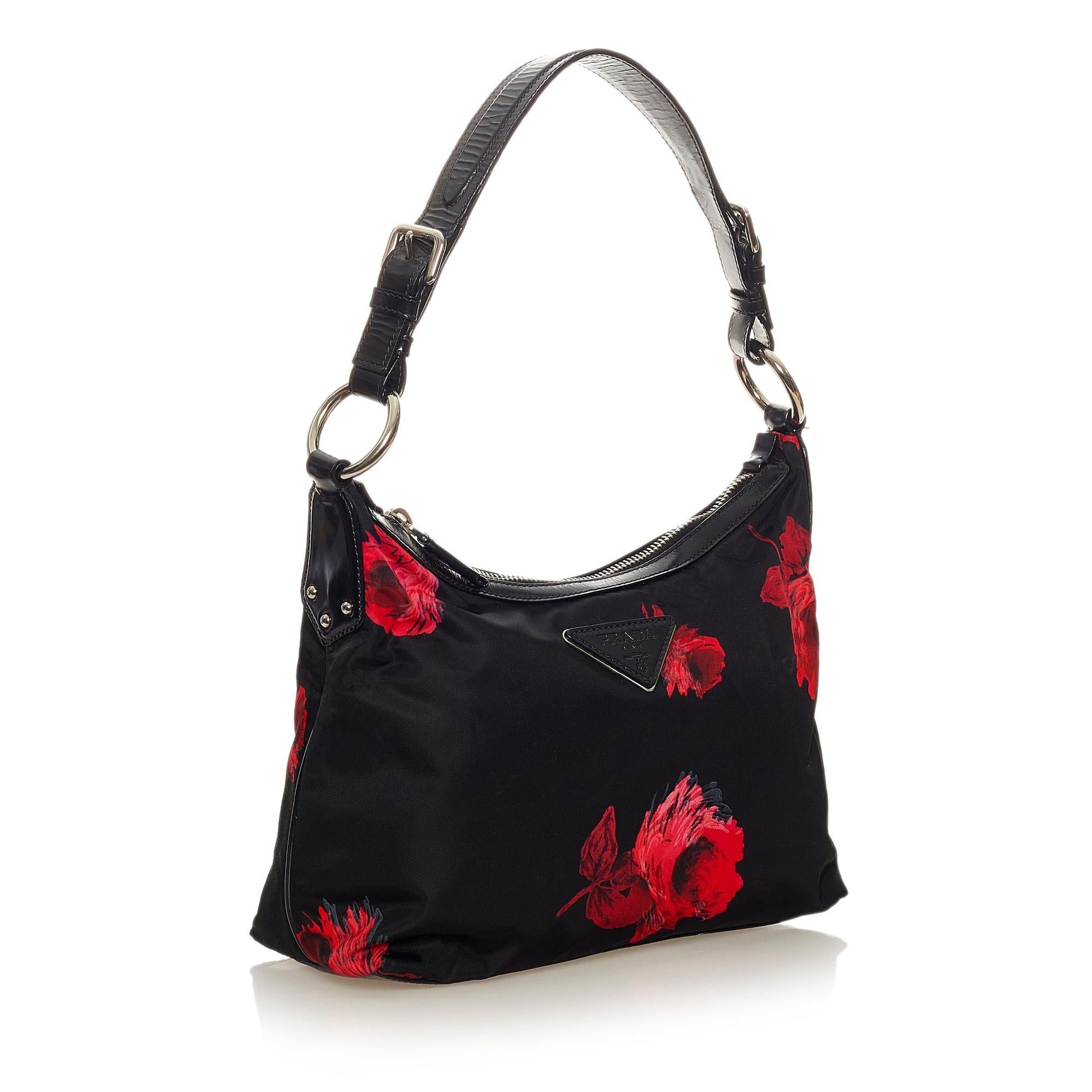Prada Tessuto Roses Shoulder Bag Shg