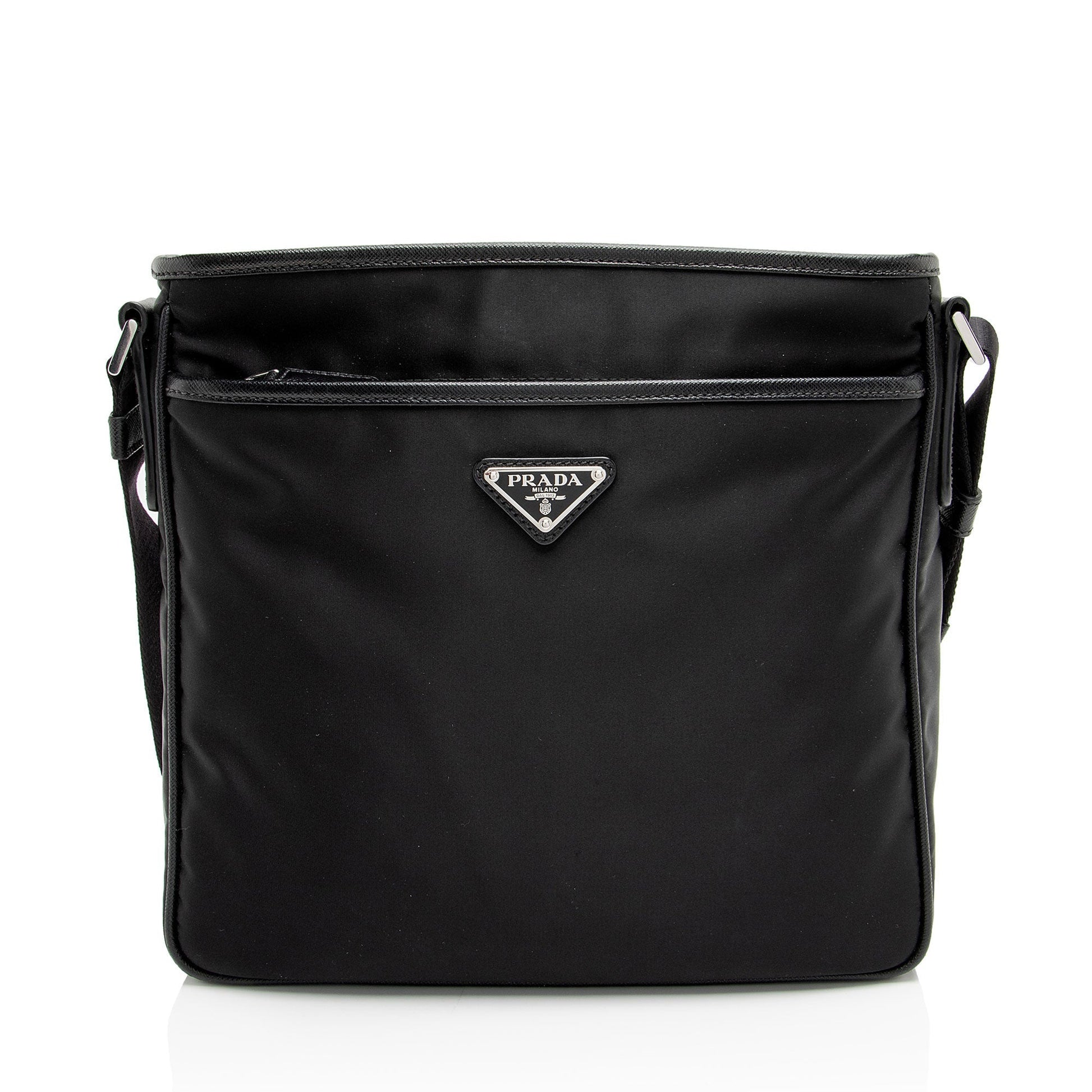 Prada Tessuto Flat Messenger Saffiano Shoes