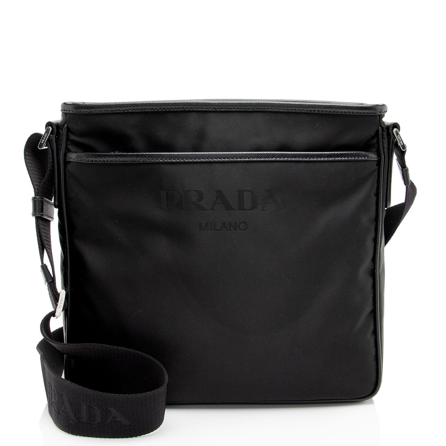 Prada Tessuto Flat Messenger Saffiano Shoes