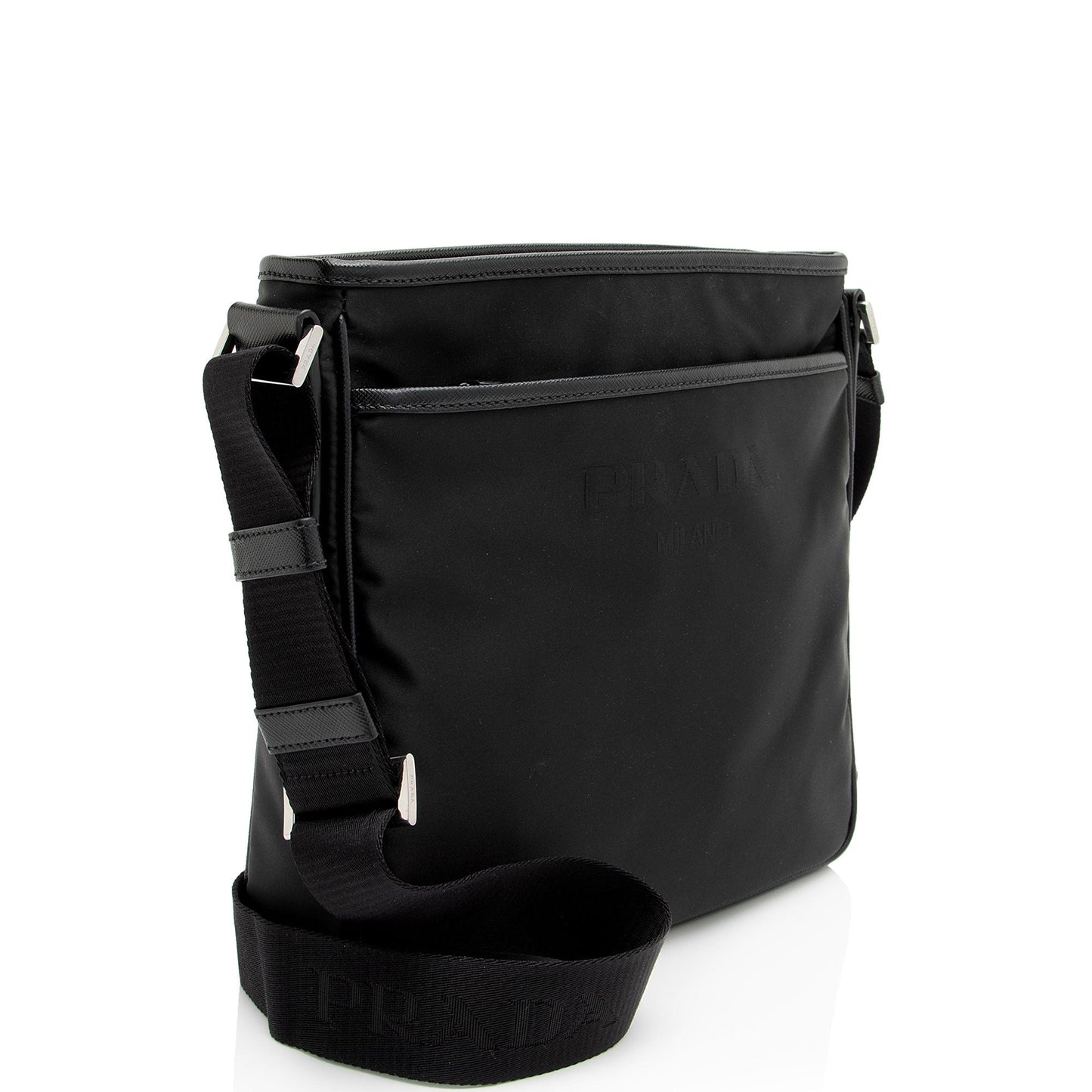 Prada Tessuto Flat Messenger Saffiano Shoes