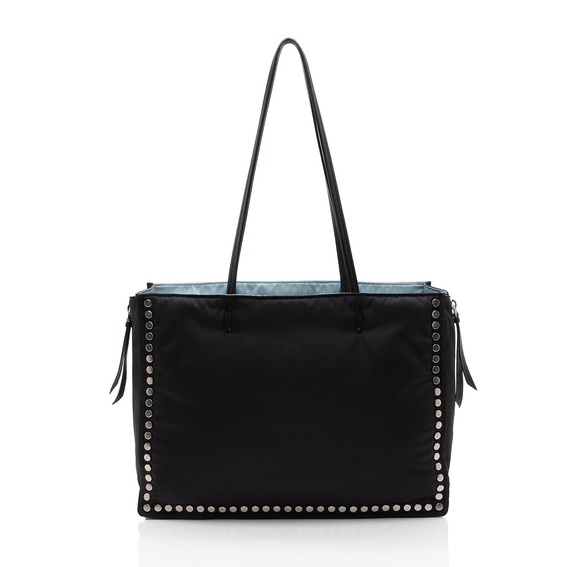 Prada Tessuto Studded Etiquette Tote Large Tote Bag