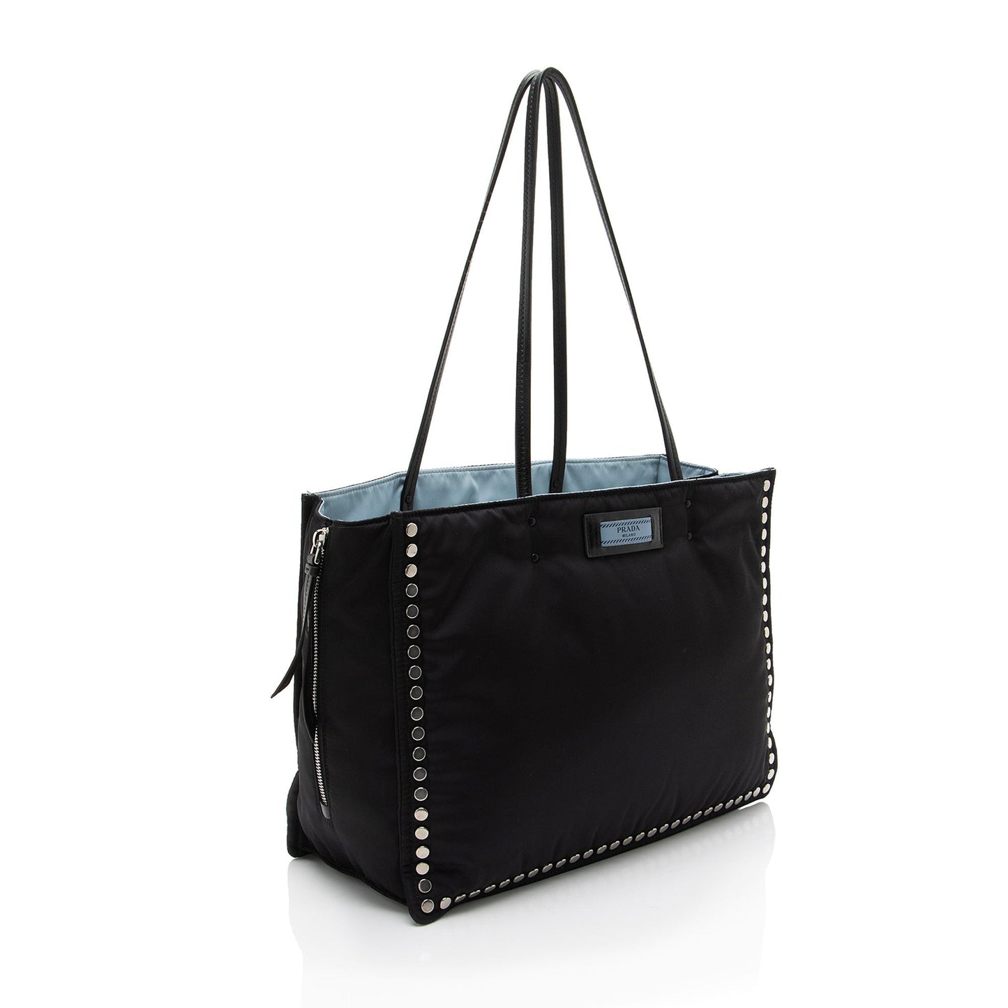 Prada Tessuto Studded Etiquette Tote Large Tote Bag