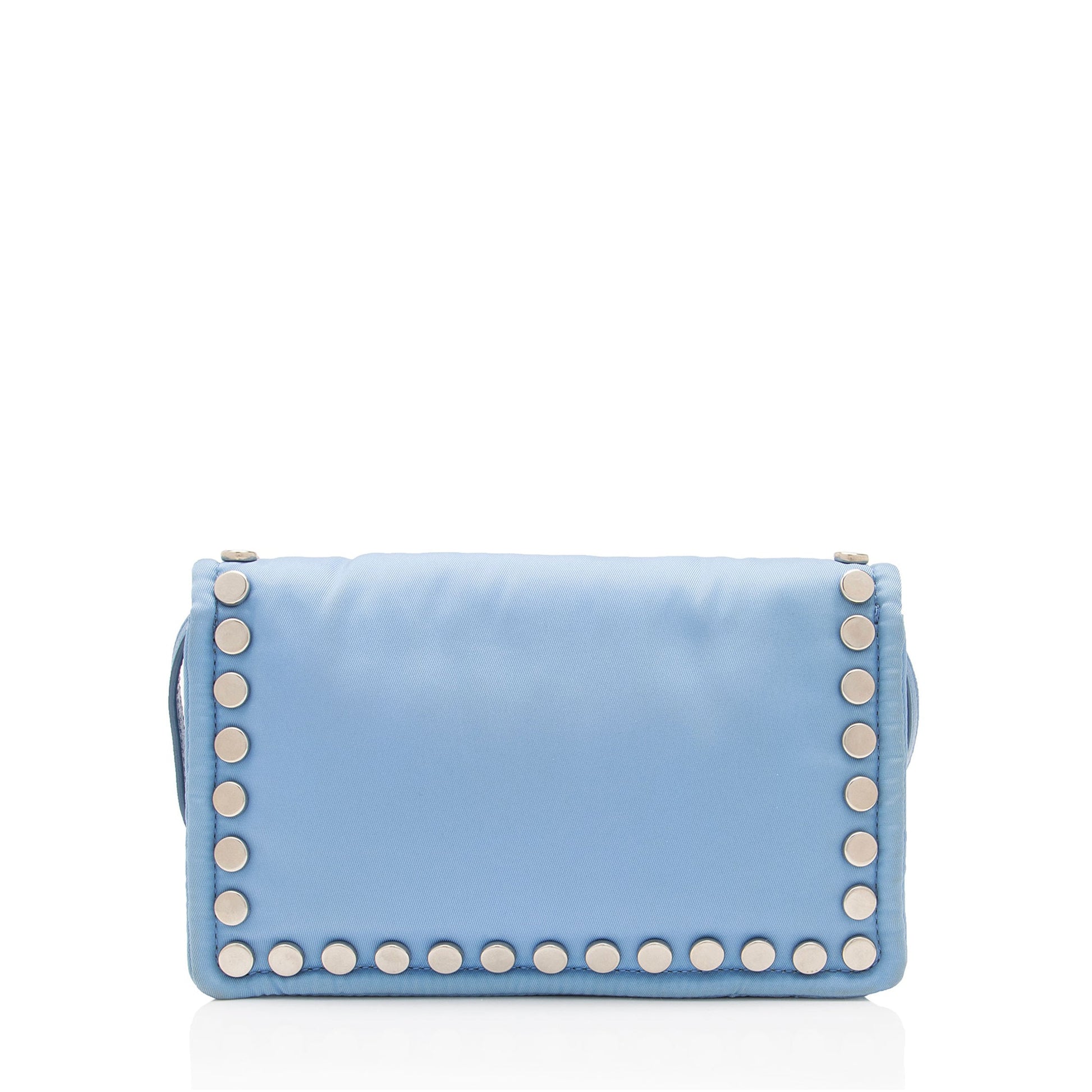 Prada Tessuto Studded Etiquette Crossbody Mini Crossbody Bag