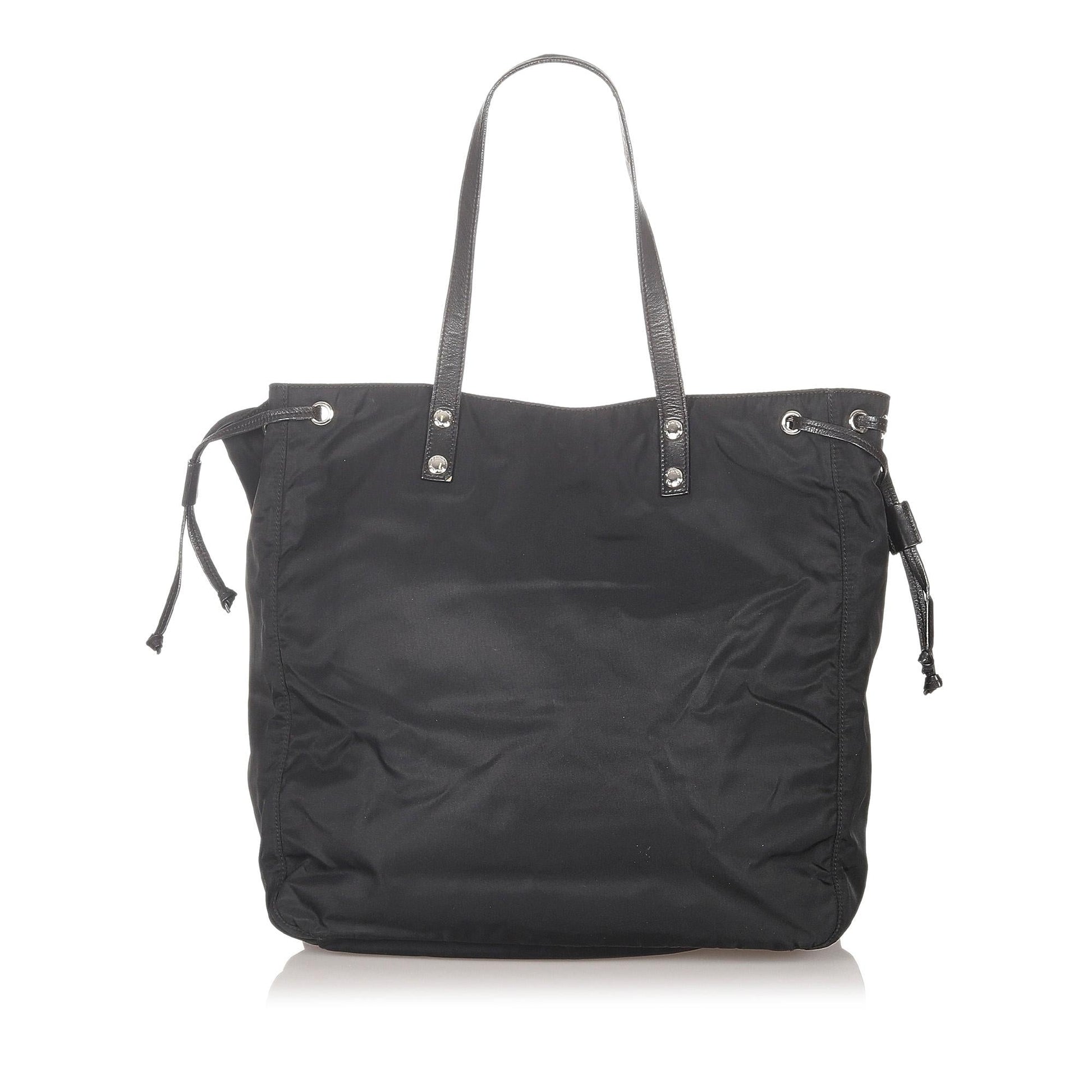 Prada Tessuto Tote Bag Shg Looping Authentic 156009