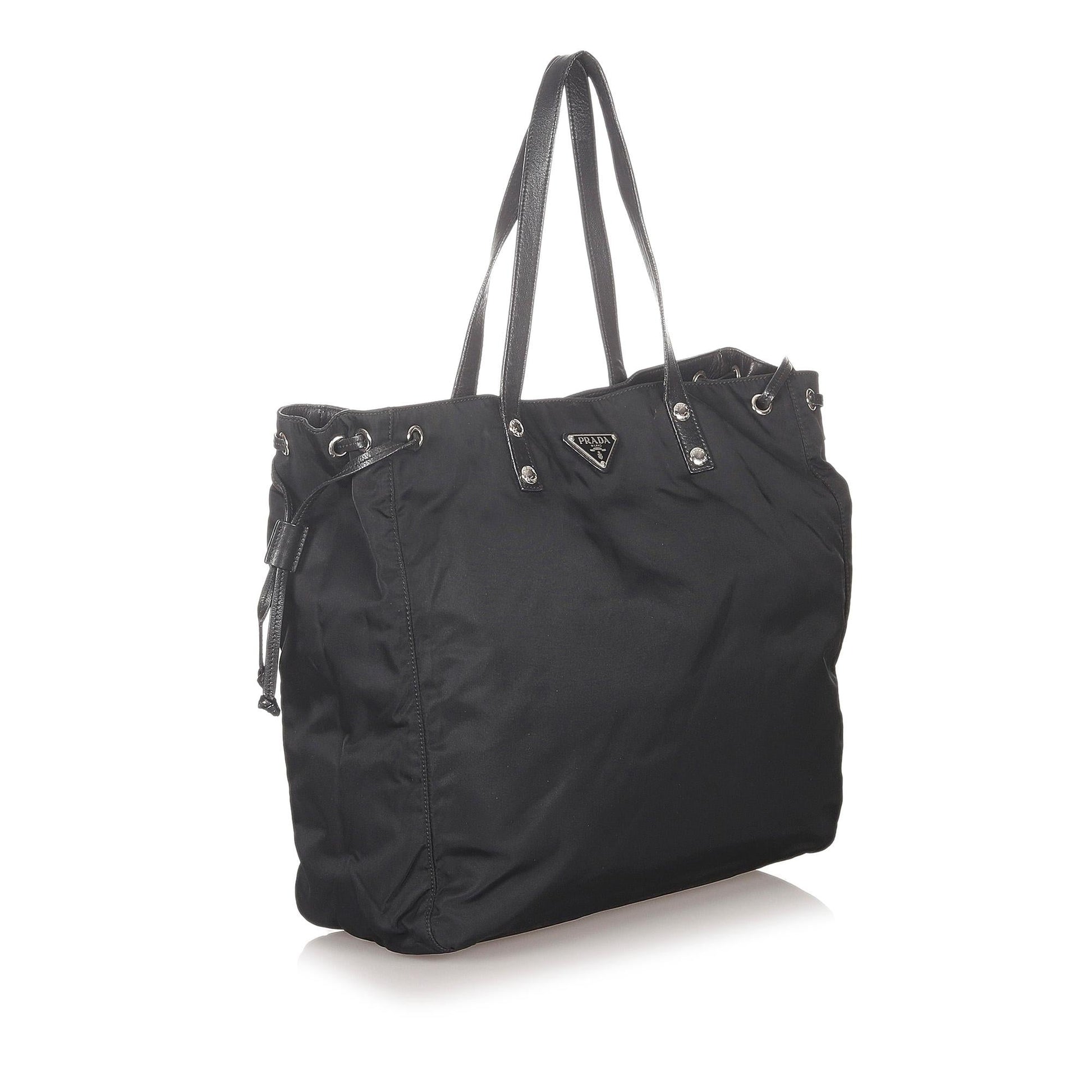 Prada Tessuto Tote Bag Shg Looping Authentic 156009