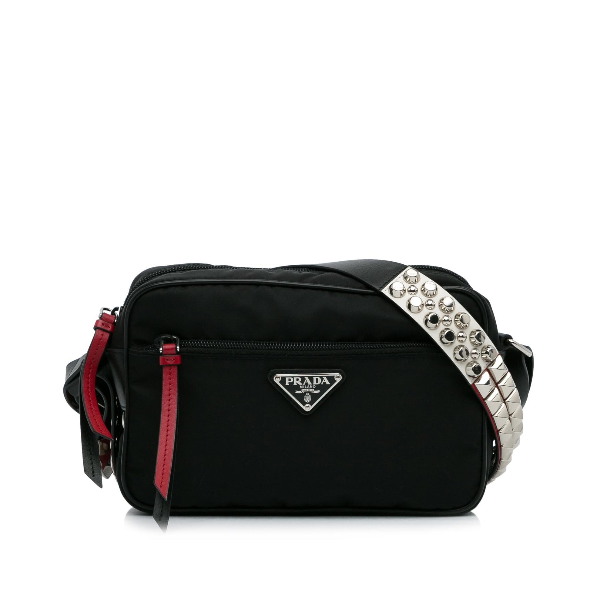 Prada Tessuto Vela Studded Crossbody Shg 4R9Im7 Crossbody Bag