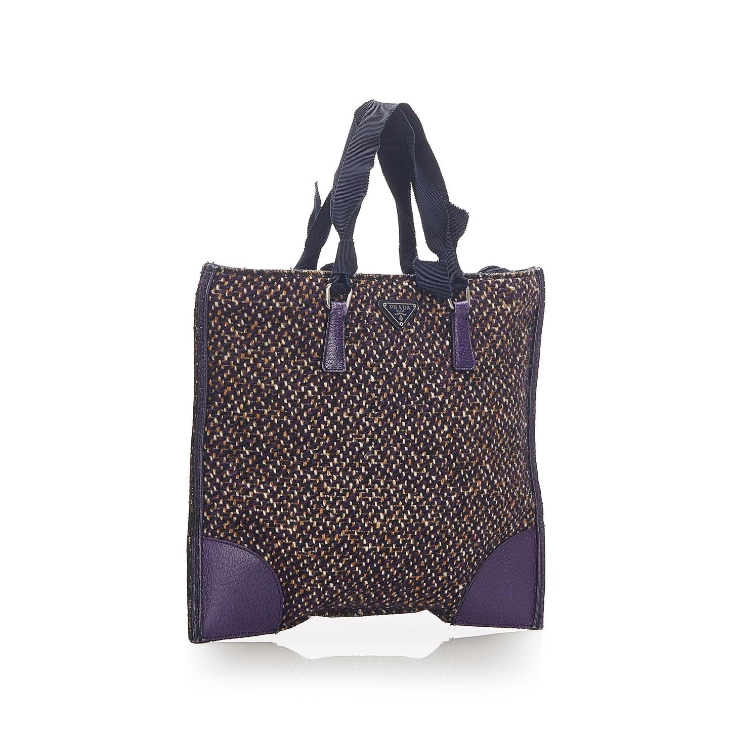 Prada Tweed Tote Bag Bag Shg 17823