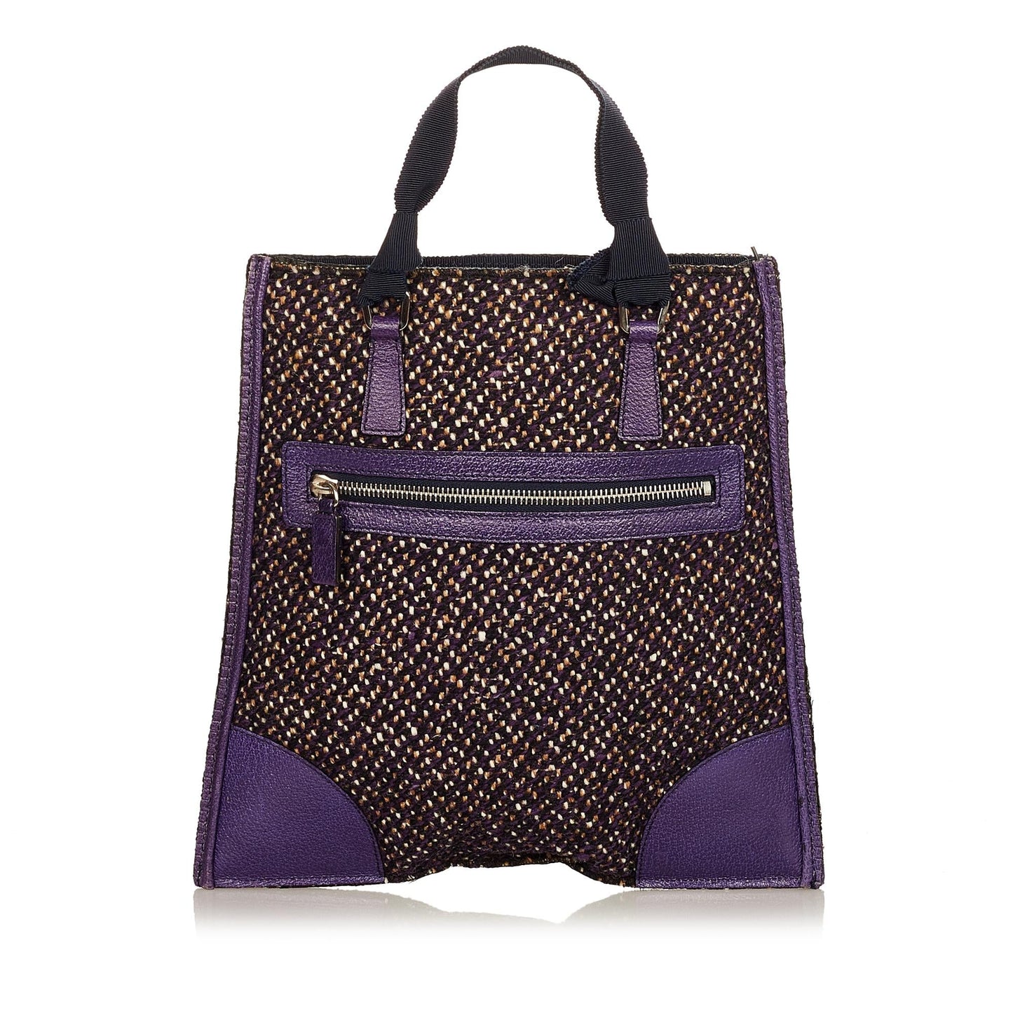 Prada Tweed Tote Bag Shg
