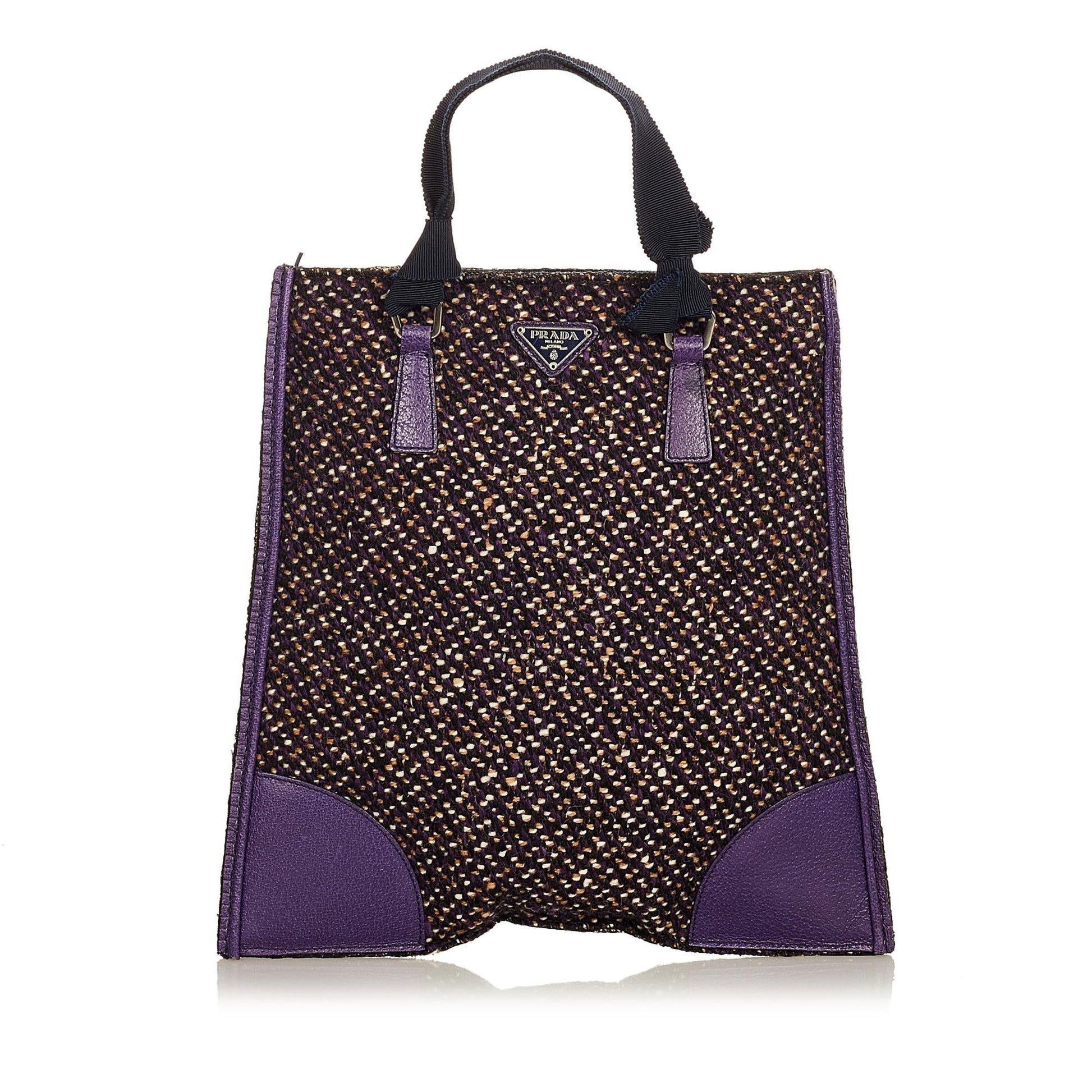 Prada Tweed Tote Bag Shg