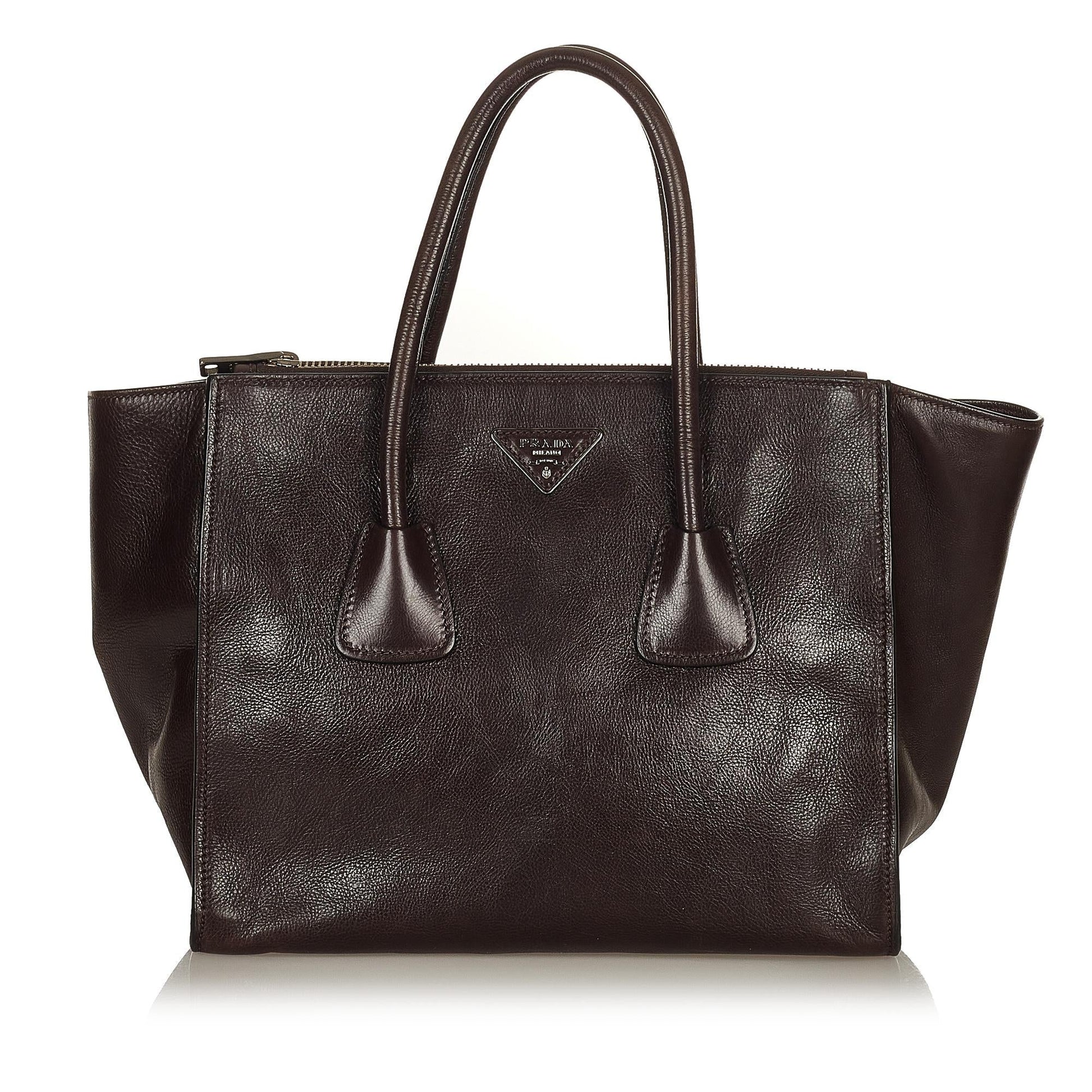 Prada Twin Pocket Satchel Shg Leather Satchel Bag