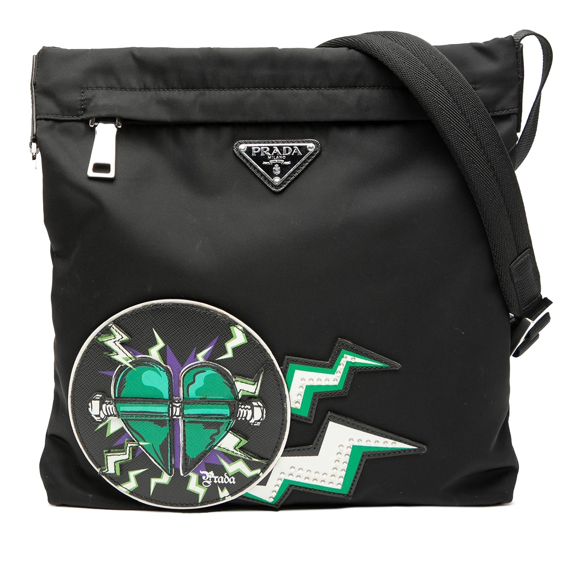Prada Universal Studios Tessuto Montagna Frankenstein Print Crossbody Crossbody Bag