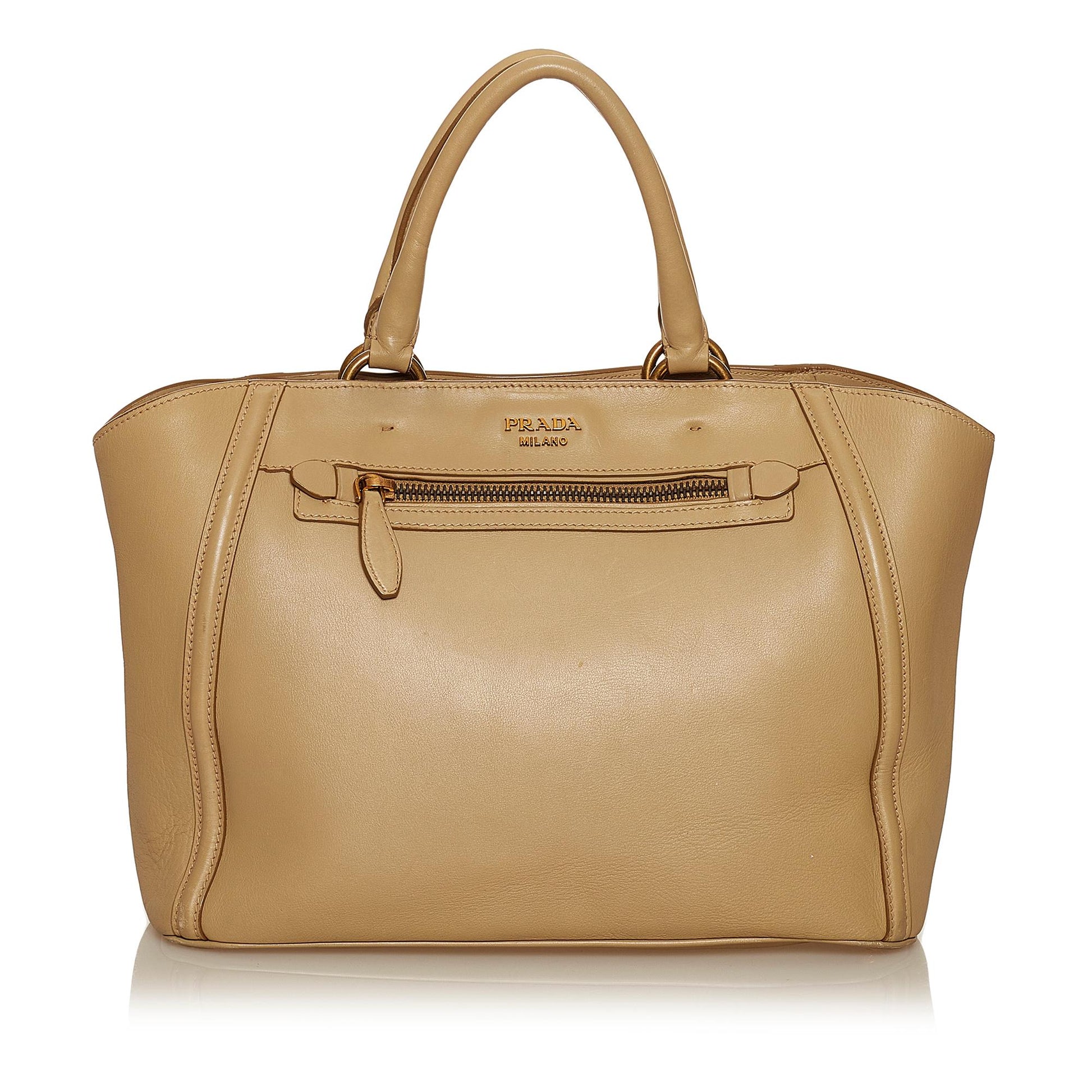 Prada Visone City Calf Handbag Shg Leather Calf Leather Satchel Bag