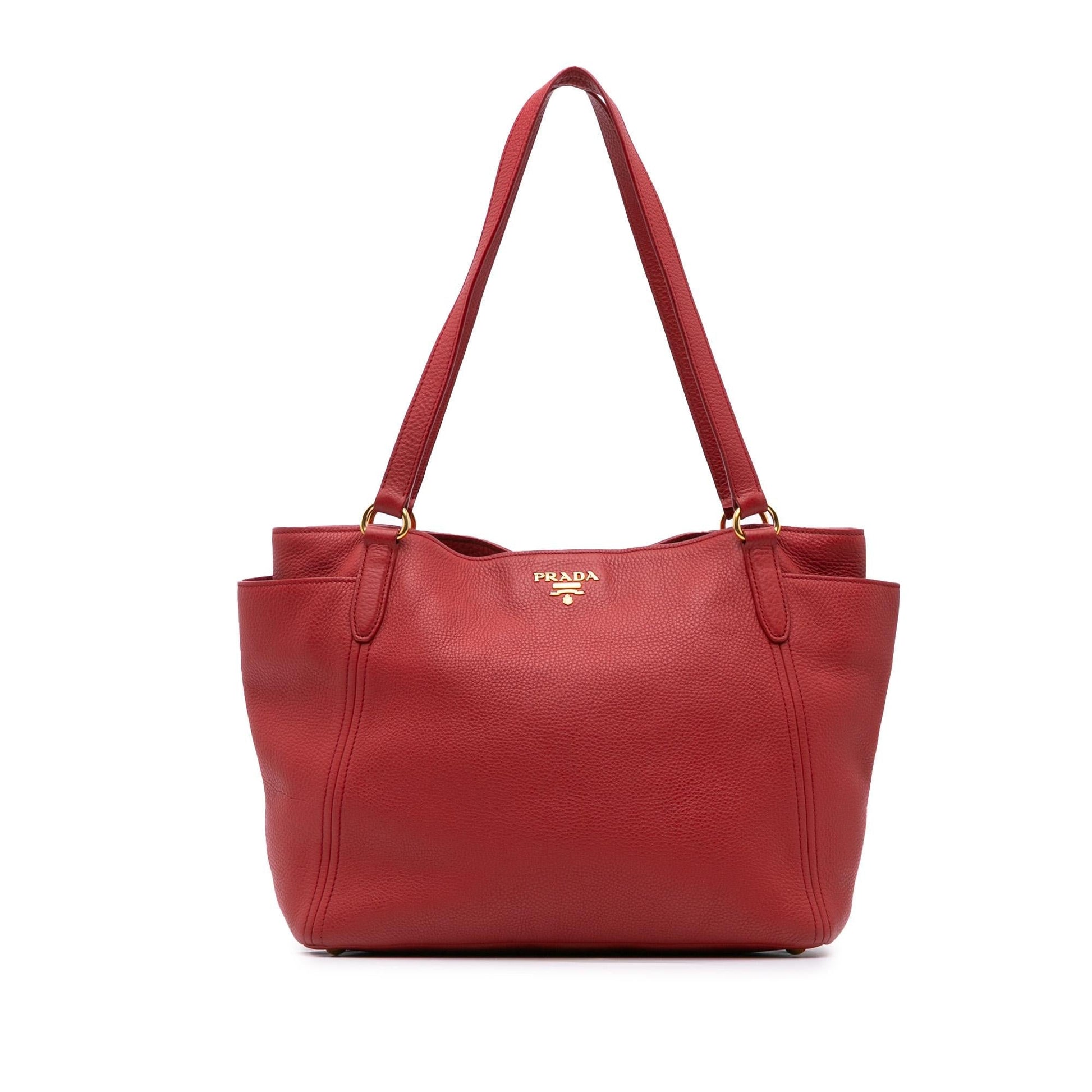 Prada Daino Double Pocket Tote Vitello Tote Bag