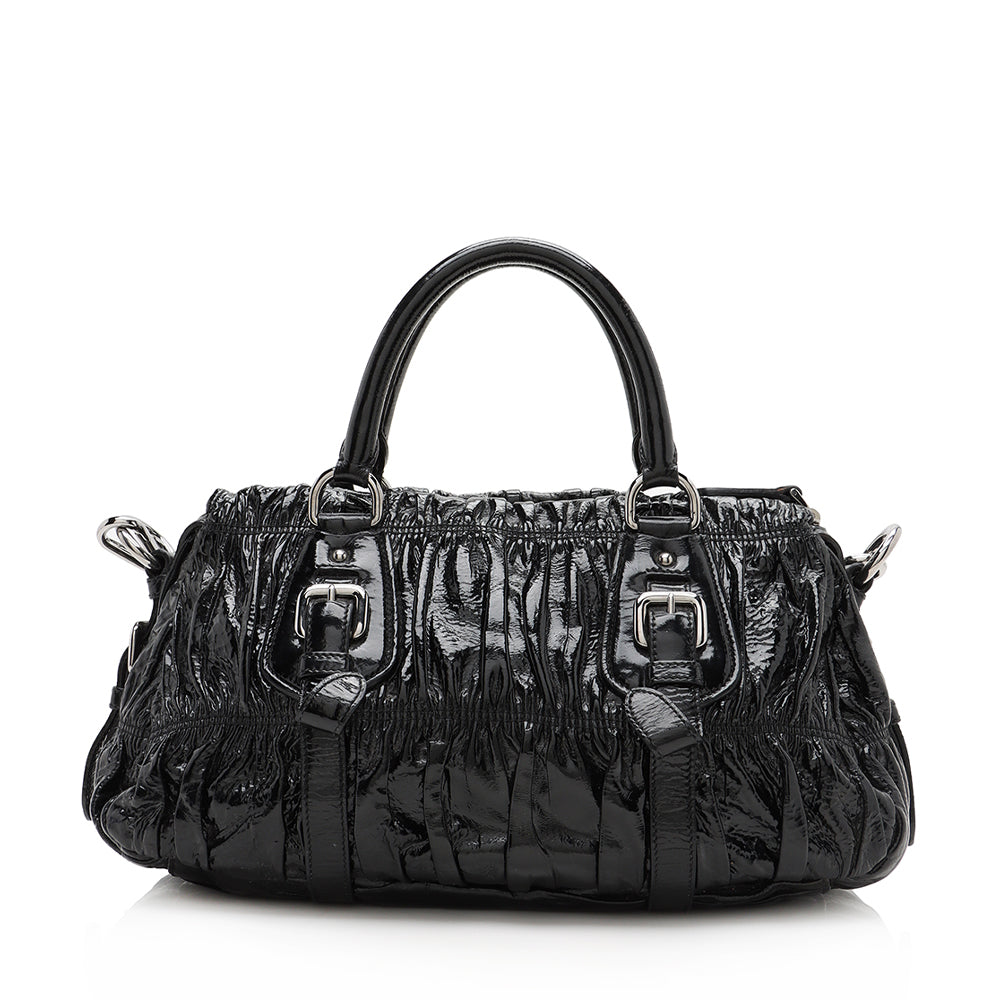 Prada Vernice Gaufre Satchel Final Sale Shf Satchel Bag