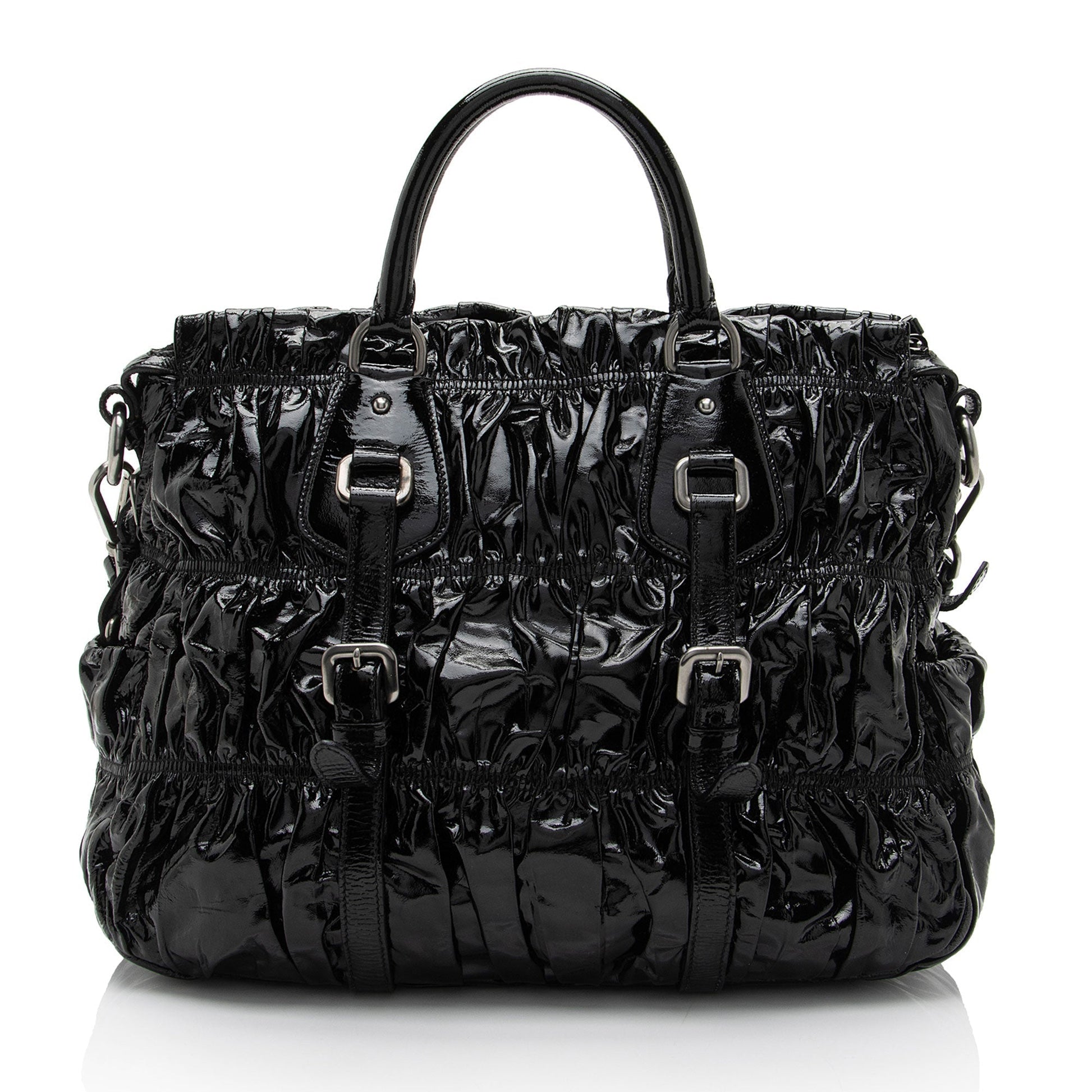 Prada Vernice Gaufre Satchel Large Satchel Bag