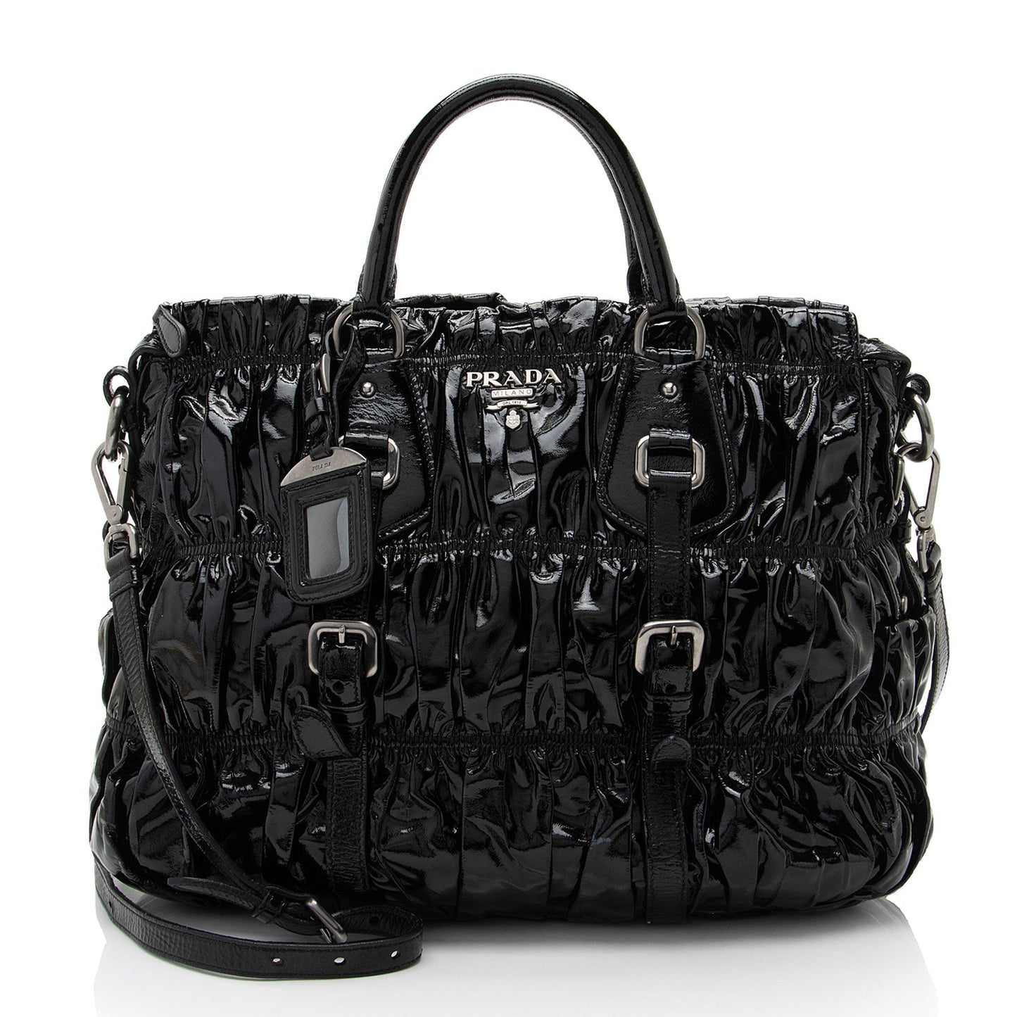 Prada Vernice Gaufre Satchel Large Satchel Bag