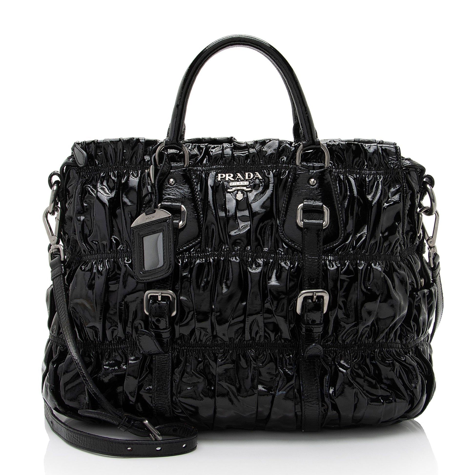 Prada Vernice Gaufre Satchel Large Satchel Bag