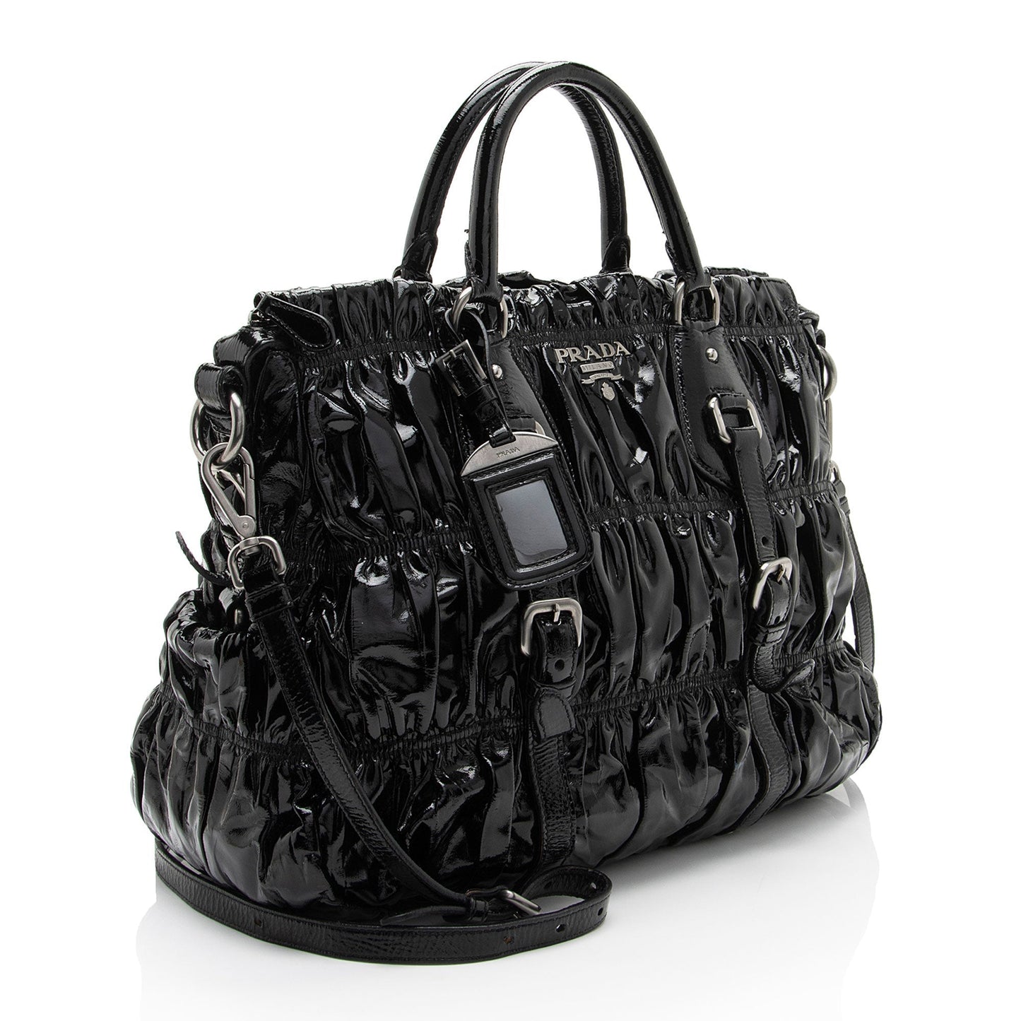 Prada Vernice Gaufre Satchel Large Satchel Bag
