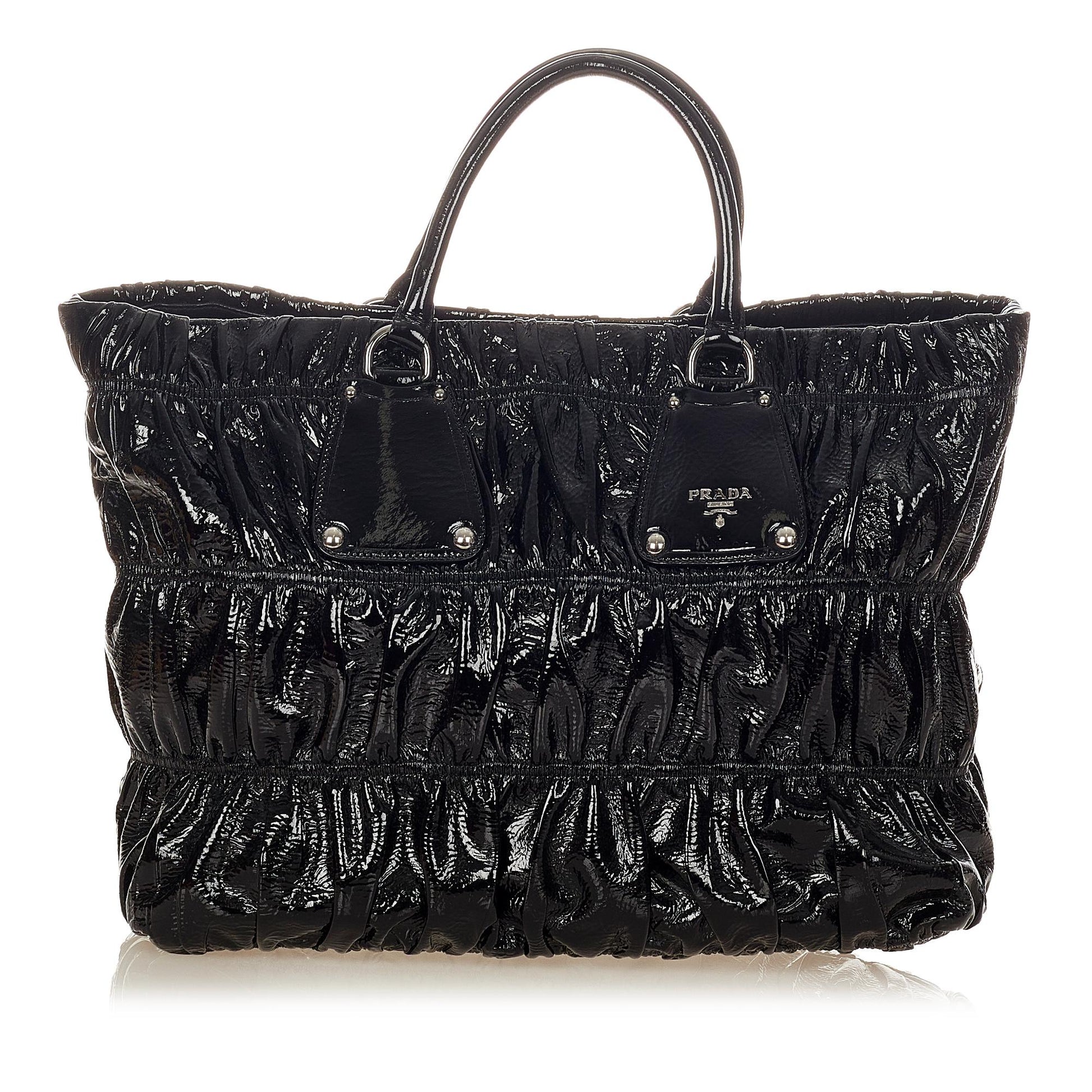 Prada Vernice Gaufre Tote Bag Shg