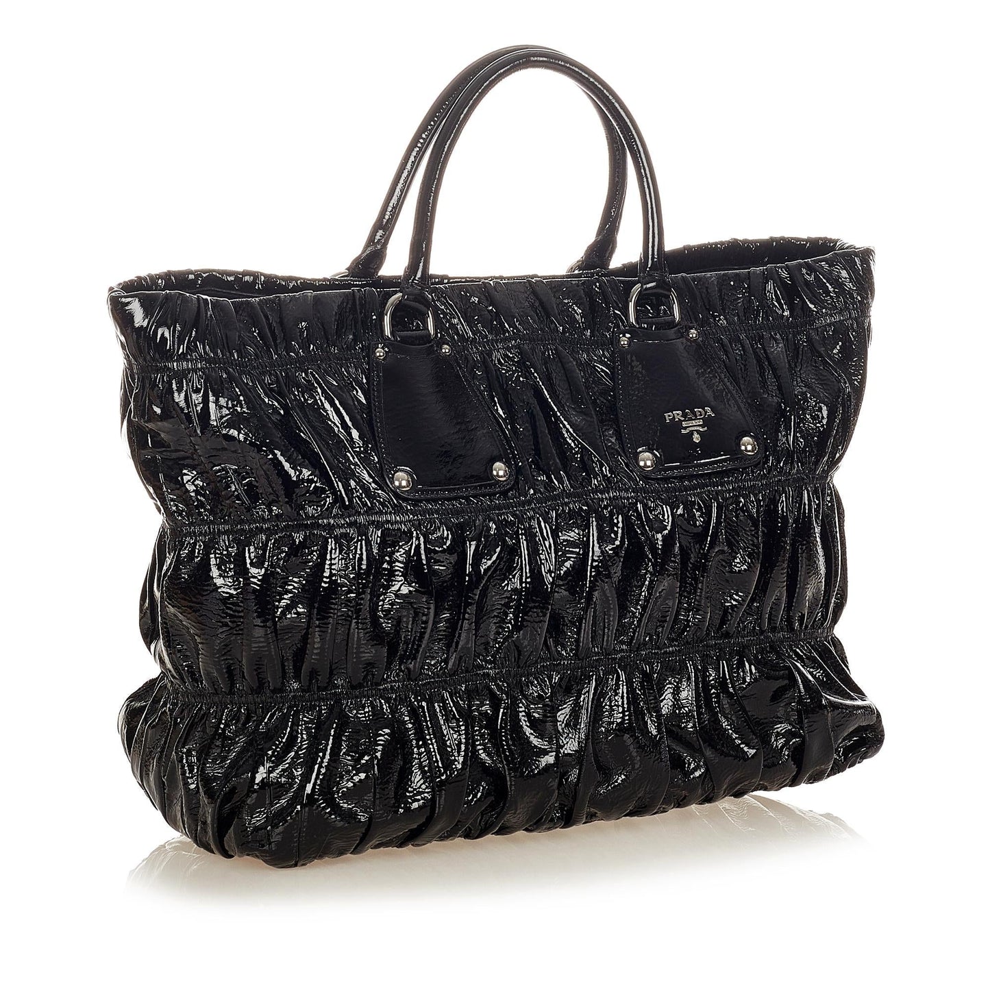 Prada Vernice Gaufre Tote Bag Shg